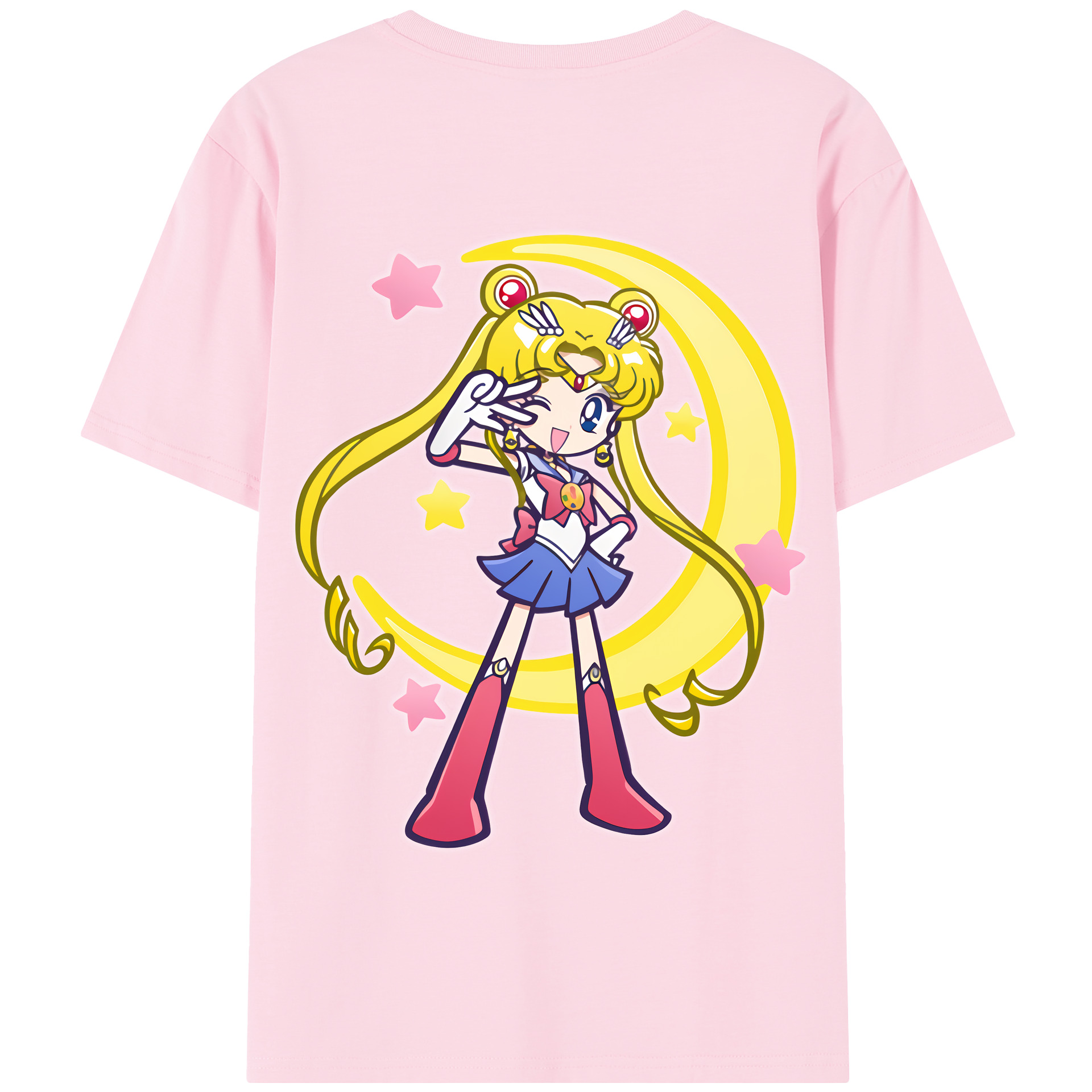 （画像用） 美少女戦士セーラームーン 月野 うさぎ つきの うさぎ Sailor Moon Tsukino Usagi 綿100％半袖Tシャツ（背面プリント）