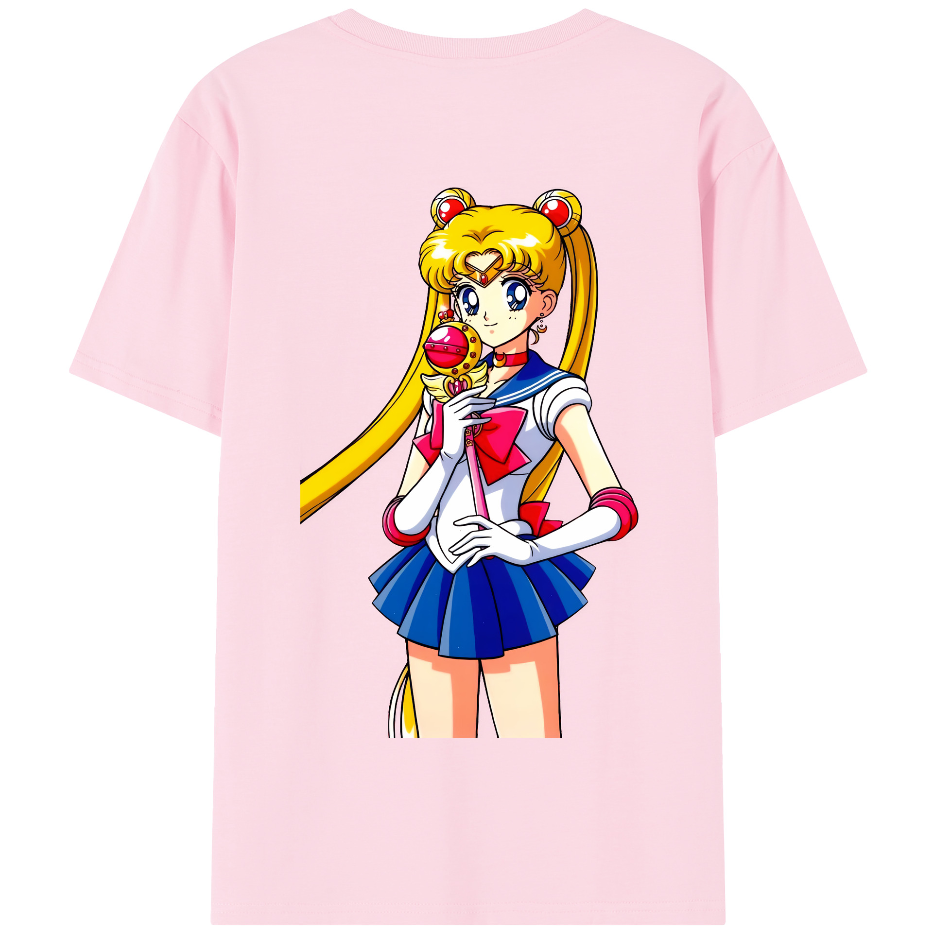 （画像用） 美少女戦士セーラームーン 月野 うさぎ つきの うさぎ Sailor Moon Tsukino Usagi 綿100％半袖Tシャツ（背面プリント）