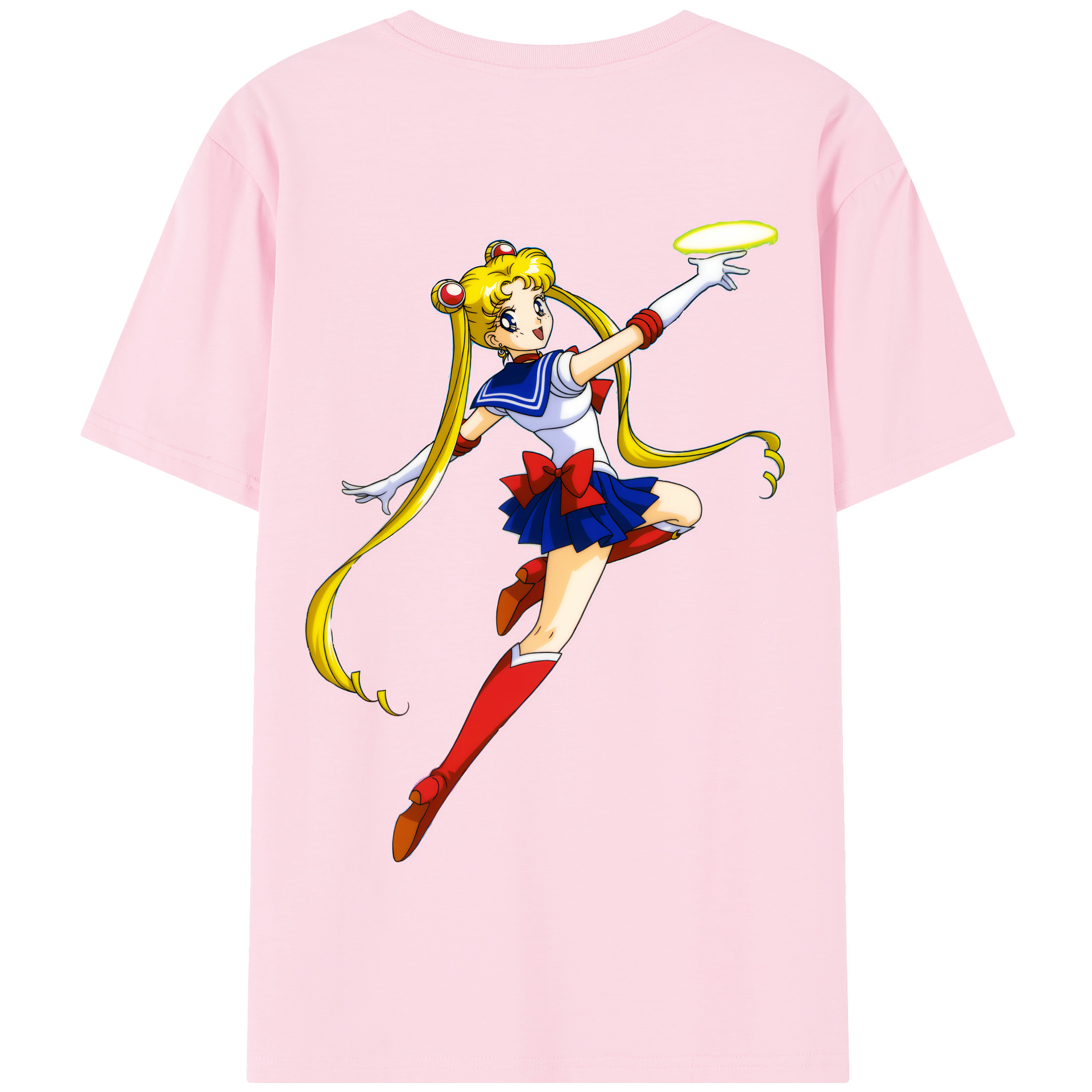 （画像用） 美少女戦士セーラームーン 月野 うさぎ つきの うさぎ Sailor Moon Tsukino Usagi 綿100％半袖Tシャツ（背面プリント）