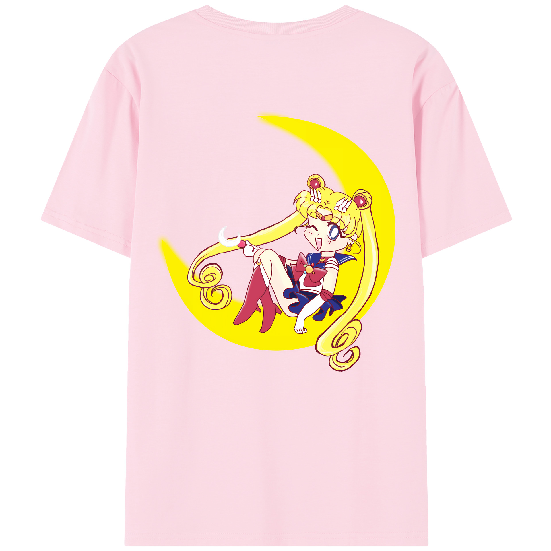 （画像用） 美少女戦士セーラームーン 月野 うさぎ つきの うさぎ Sailor Moon Tsukino Usagi 綿100％半袖Tシャツ（背面プリント）