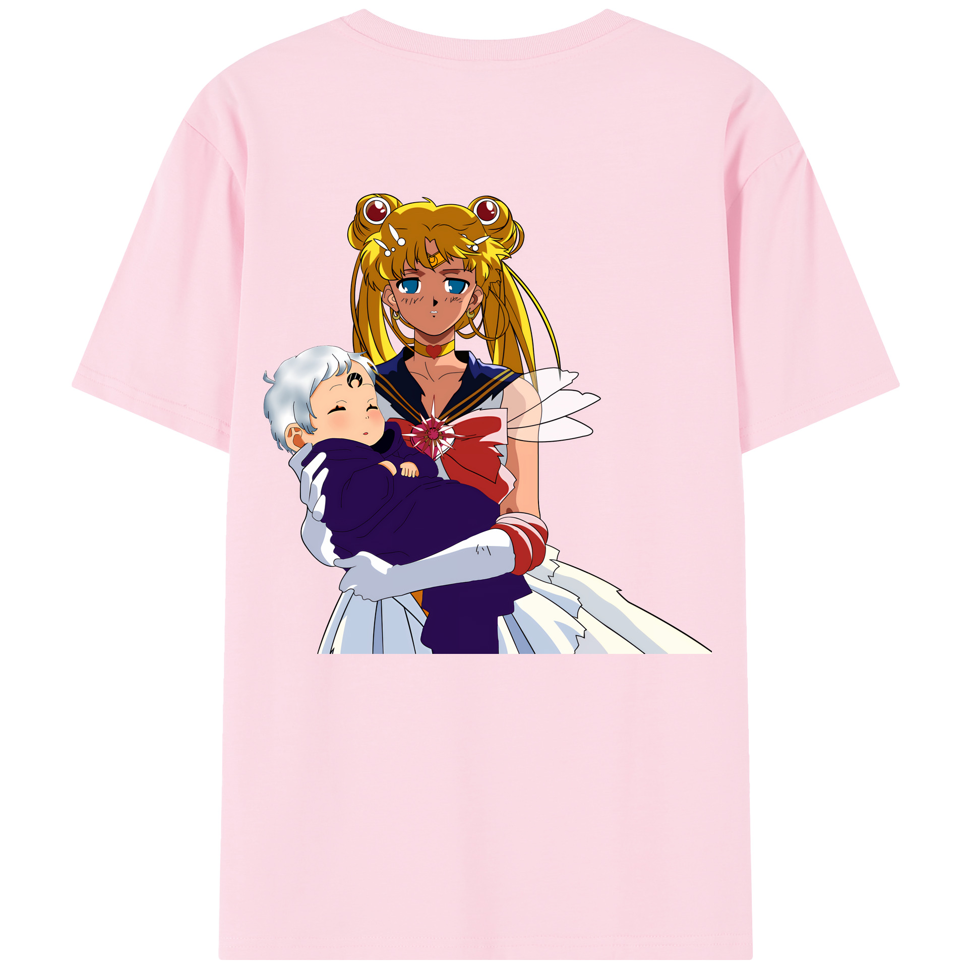 （画像用） 美少女戦士セーラームーン 月野 うさぎ つきの うさぎ Sailor Moon Tsukino Usagi 綿100％半袖Tシャツ（背面プリント）