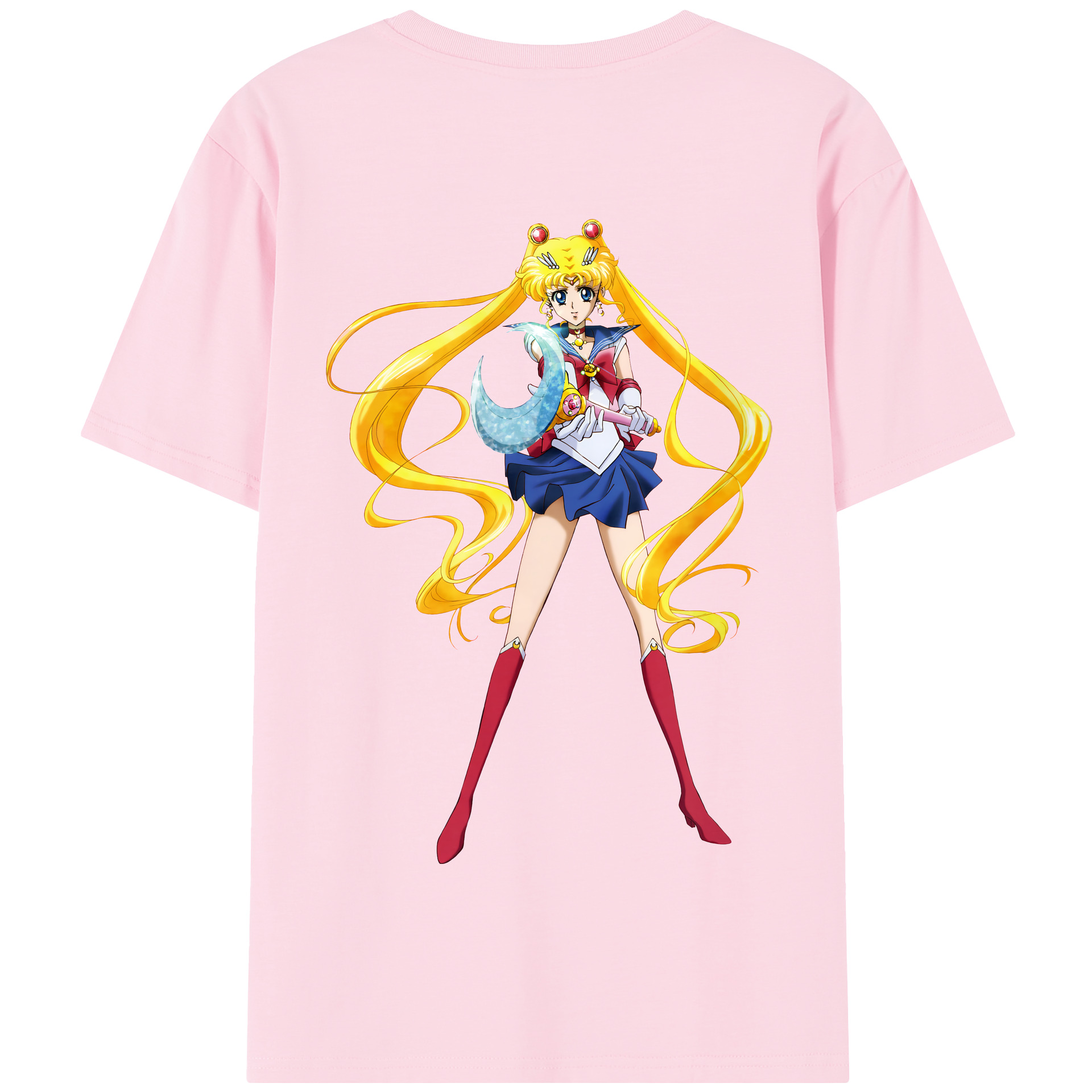 （画像用） 美少女戦士セーラームーン 月野 うさぎ つきの うさぎ Sailor Moon Tsukino Usagi 綿100％半袖Tシャツ（背面プリント）