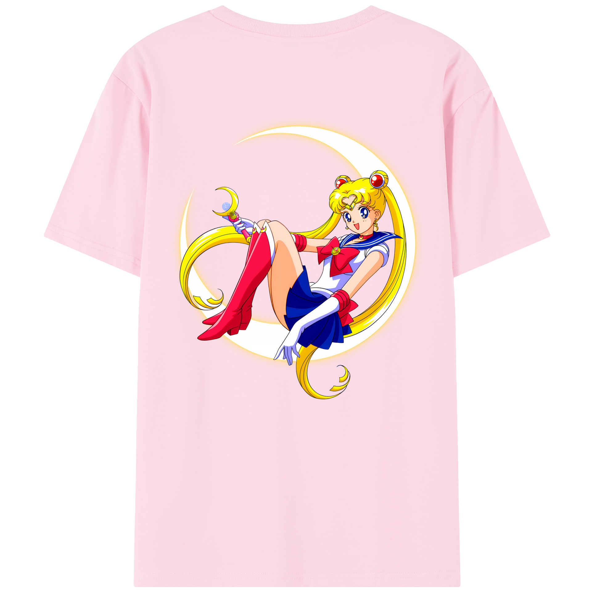 （画像用） 美少女戦士セーラームーン 月野 うさぎ つきの うさぎ Sailor Moon Tsukino Usagi 綿100％半袖Tシャツ（背面プリント）
