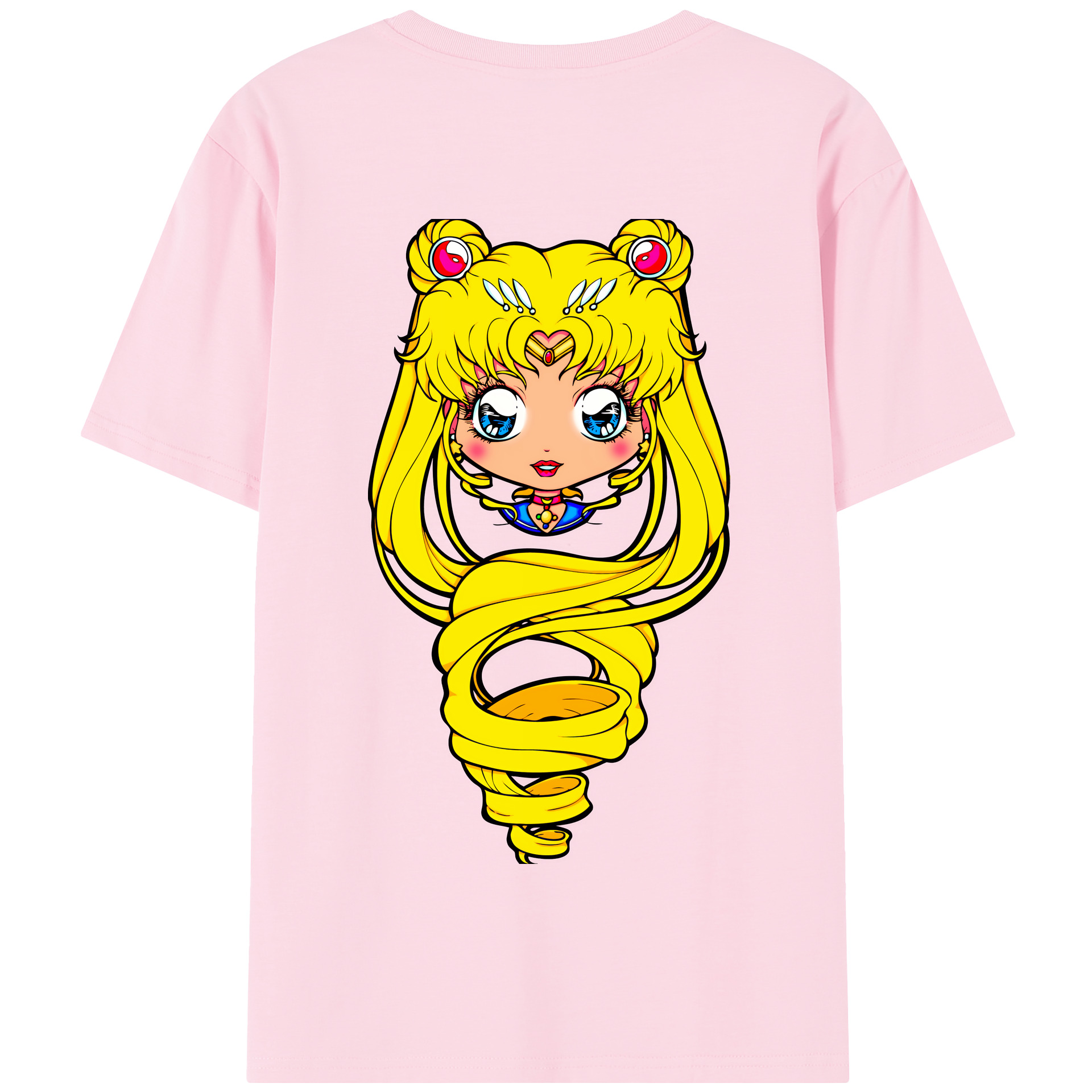 （画像用） 美少女戦士セーラームーン 月野 うさぎ つきの うさぎ Sailor Moon Tsukino Usagi 綿100％半袖Tシャツ（背面プリント）
