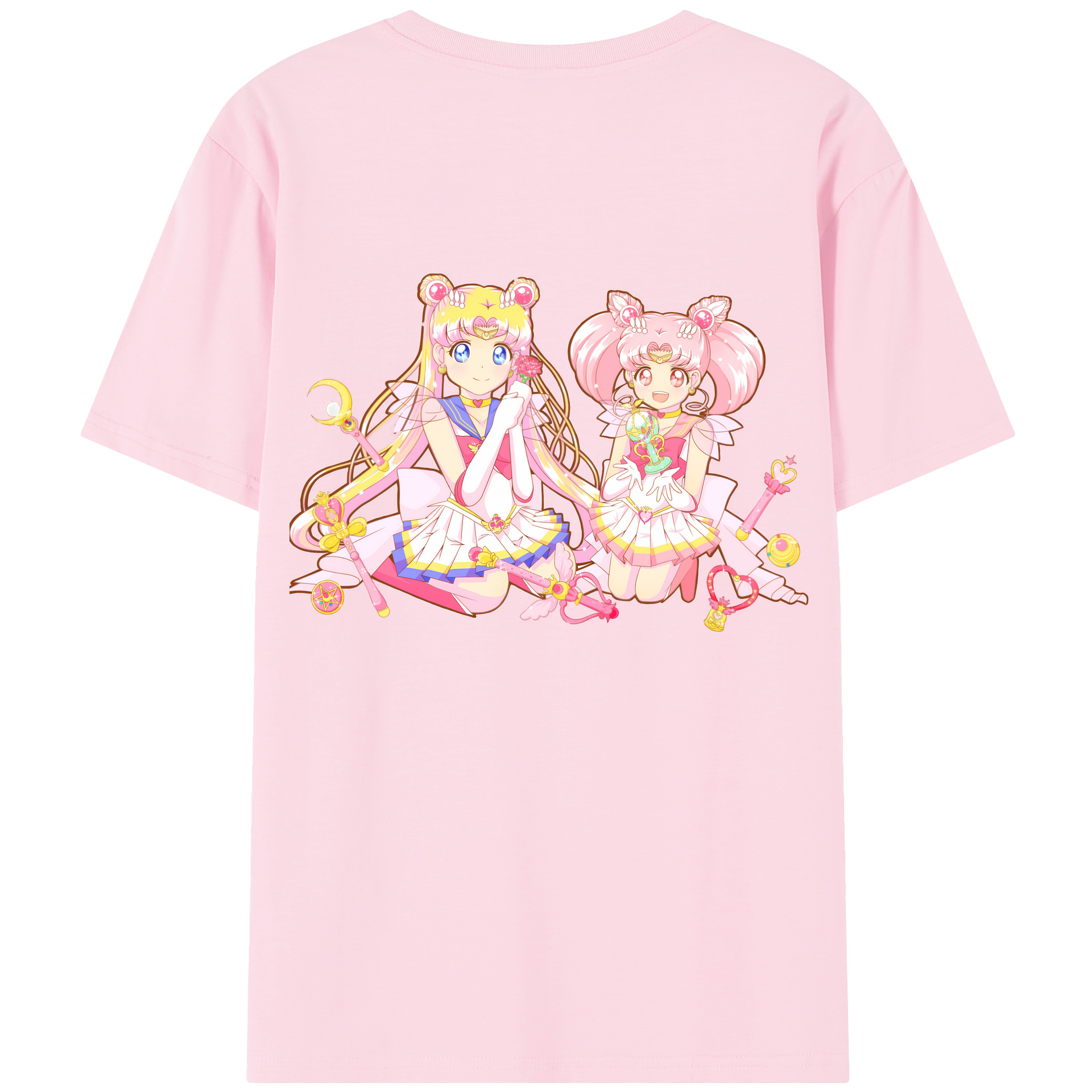 （画像用） 美少女戦士セーラームーン 月野 うさぎ つきの うさぎ Sailor Moon Tsukino Usagi 綿100％半袖Tシャツ（背面プリント）