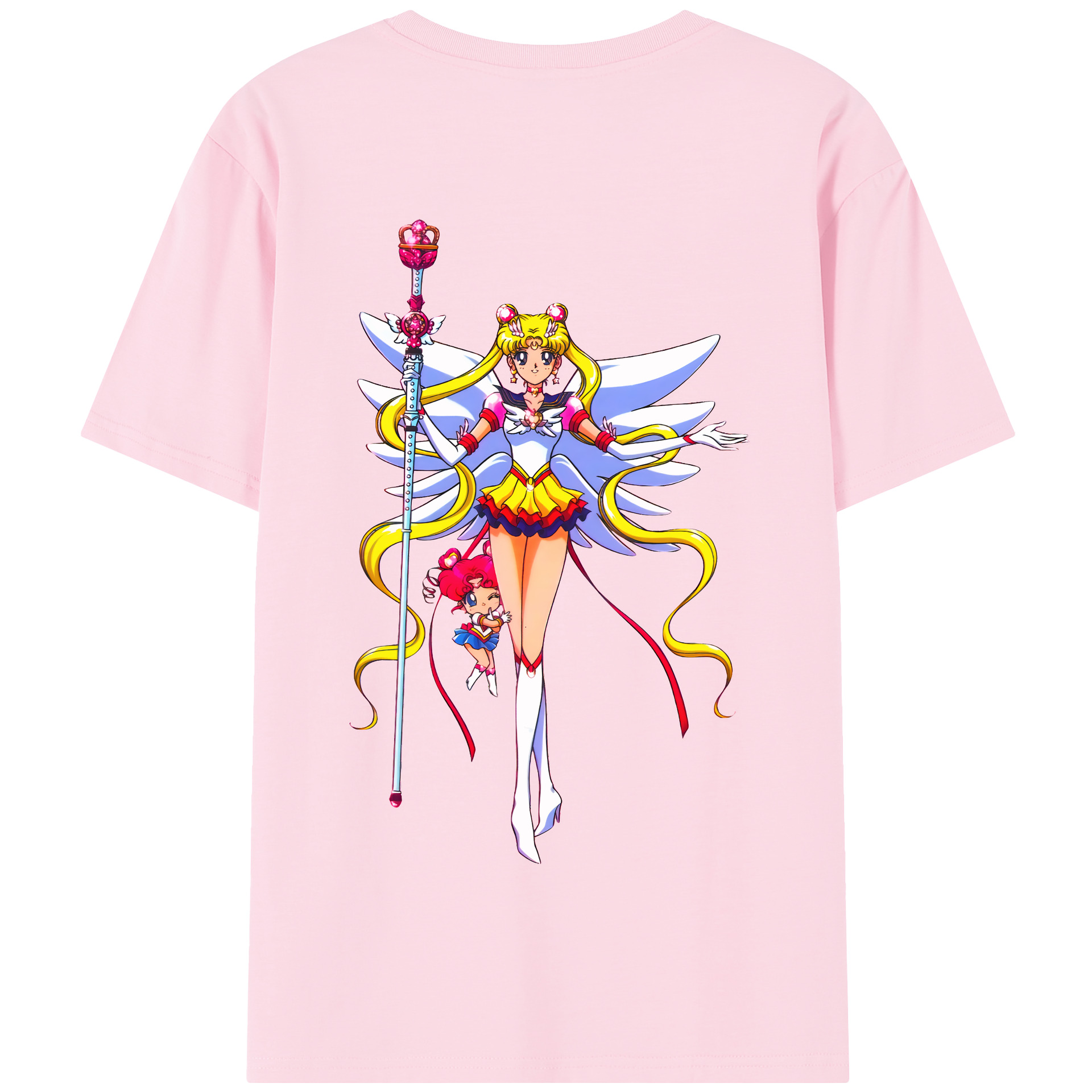 （画像用） 美少女戦士セーラームーン 月野 うさぎ つきの うさぎ Sailor Moon Tsukino Usagi 綿100％半袖Tシャツ（背面プリント）