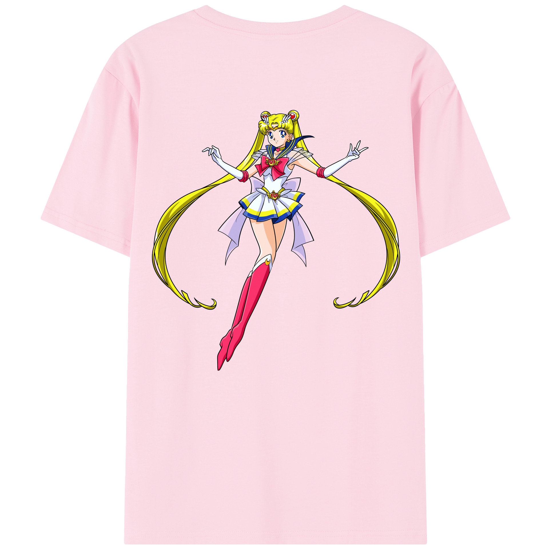 （画像用） 美少女戦士セーラームーン 月野 うさぎ つきの うさぎ Sailor Moon Tsukino Usagi 綿100％半袖Tシャツ（背面プリント）