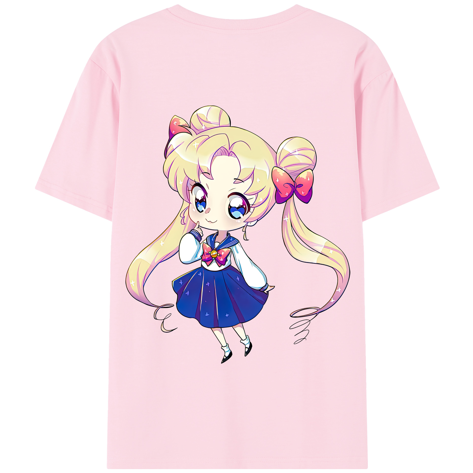 （画像用） 美少女戦士セーラームーン 月野 うさぎ つきの うさぎ Sailor Moon Tsukino Usagi 綿100％半袖Tシャツ（背面プリント）