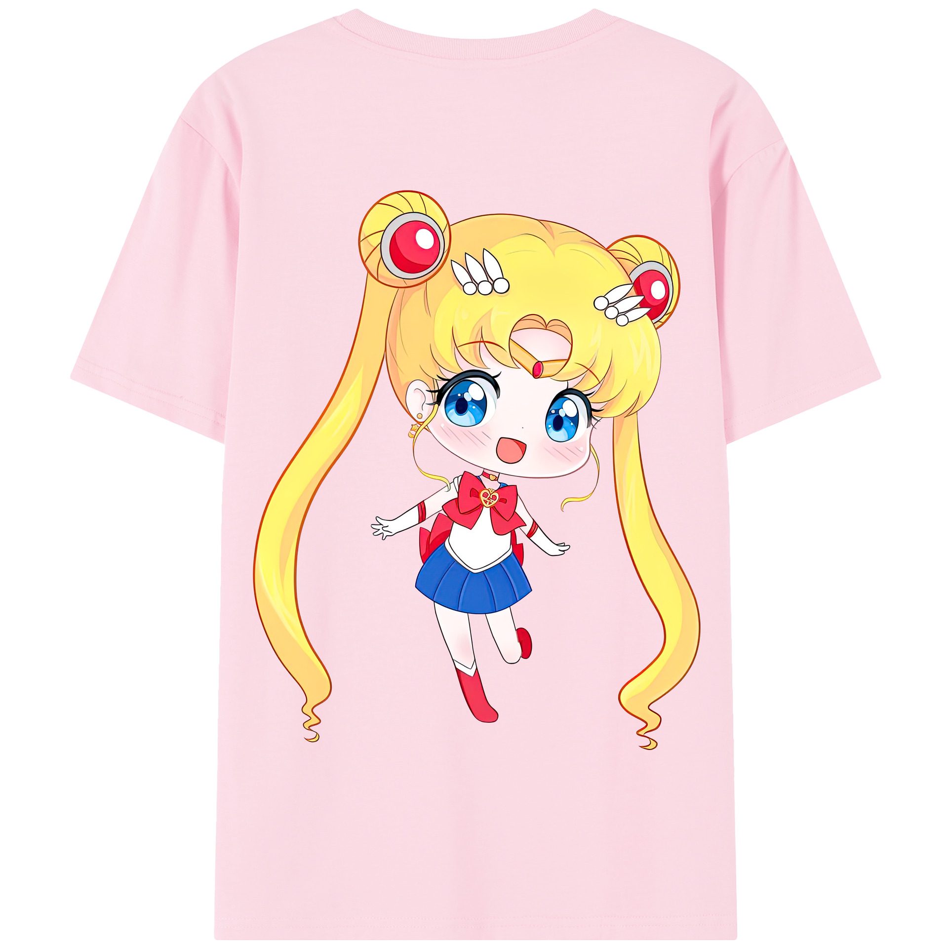 （画像用） 美少女戦士セーラームーン 月野 うさぎ つきの うさぎ Sailor Moon Tsukino Usagi 綿100％半袖Tシャツ（背面プリント）