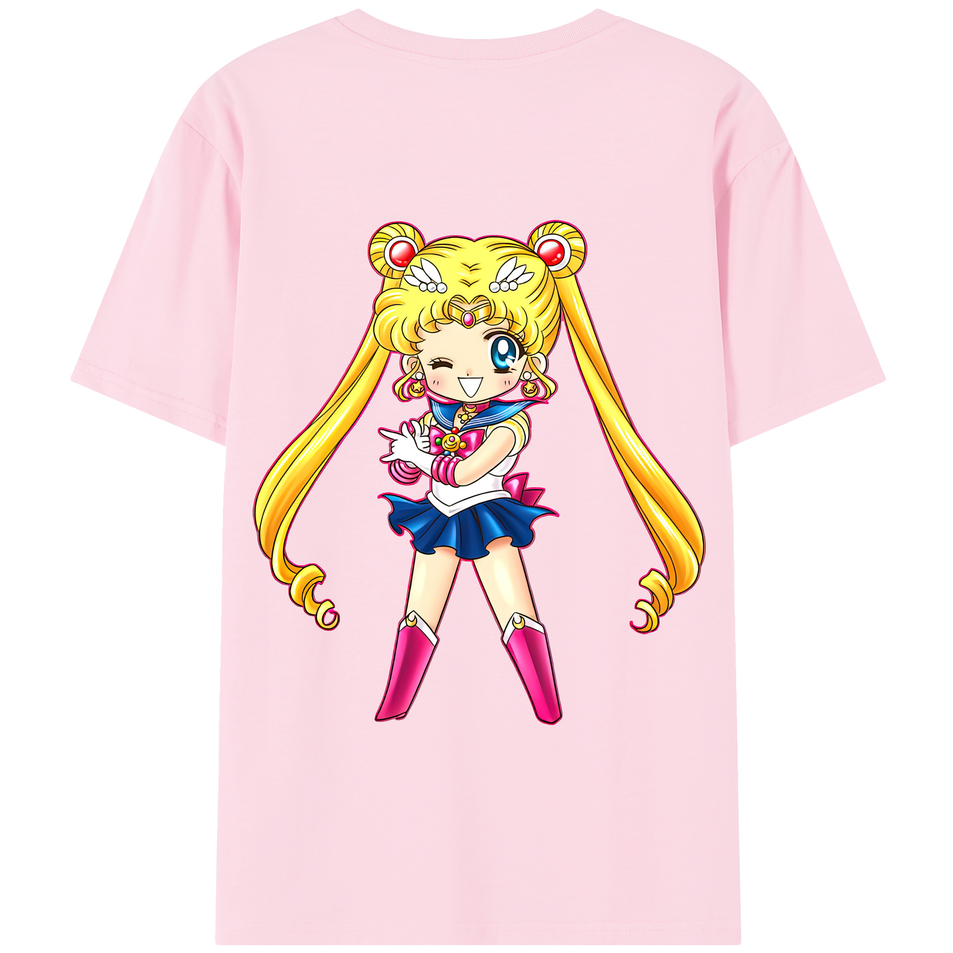 （画像用） 美少女戦士セーラームーン 月野 うさぎ つきの うさぎ Sailor Moon Tsukino Usagi 綿100％半袖Tシャツ（背面プリント）