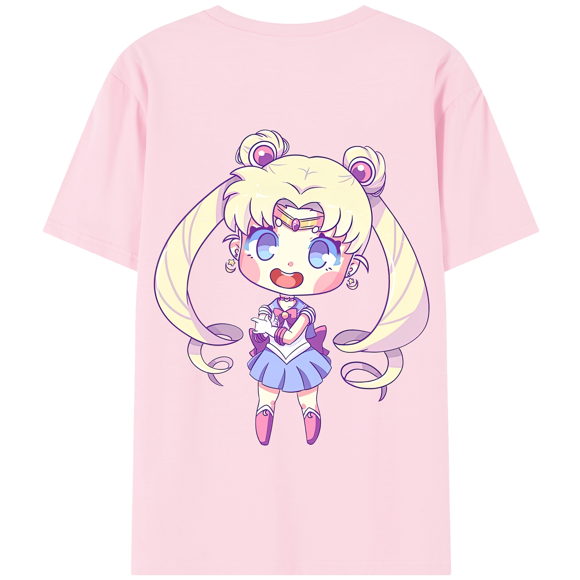 （画像用） 美少女戦士セーラームーン 月野 うさぎ つきの うさぎ Sailor Moon Tsukino Usagi 綿100％半袖Tシャツ（背面プリント）