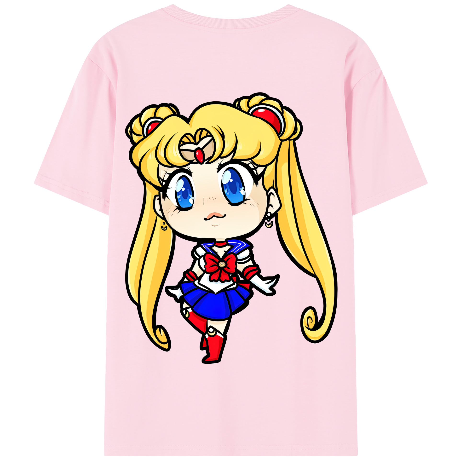 （画像用） 美少女戦士セーラームーン 月野 うさぎ つきの うさぎ Sailor Moon Tsukino Usagi 綿100％半袖Tシャツ（背面プリント）