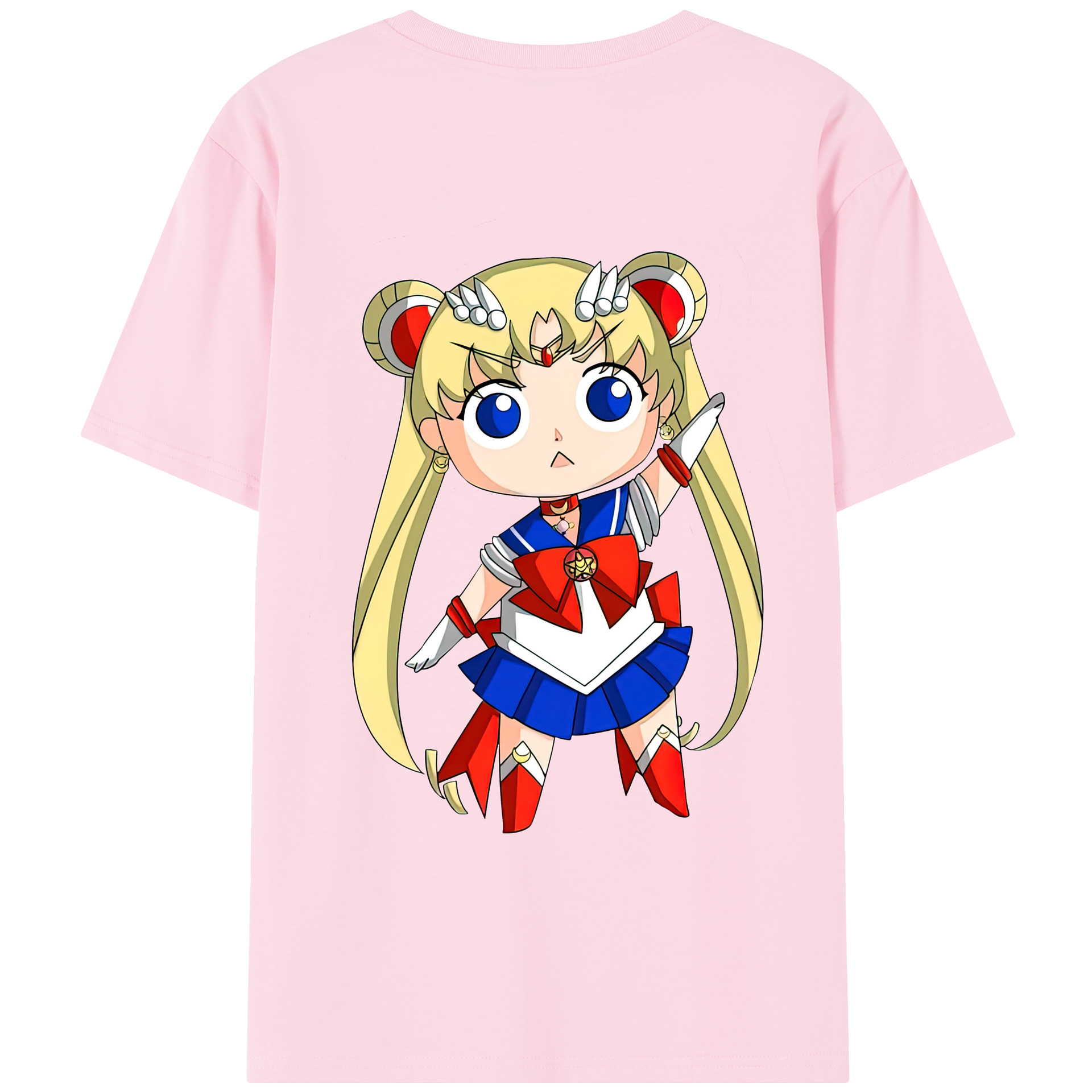 （画像用） 美少女戦士セーラームーン 月野 うさぎ つきの うさぎ Sailor Moon Tsukino Usagi 綿100％半袖Tシャツ（背面プリント）