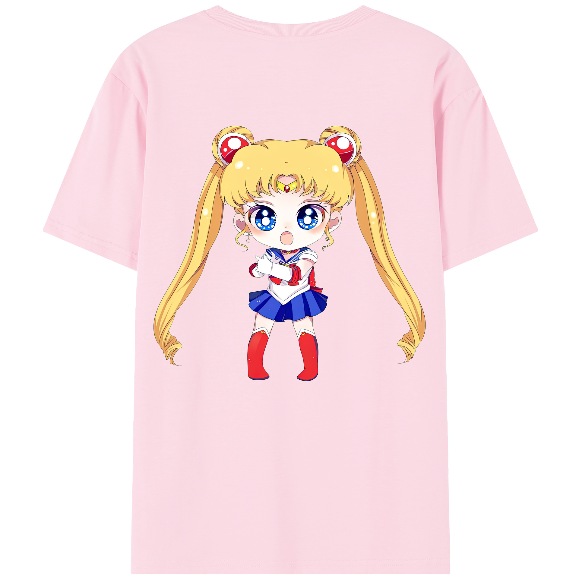 （画像用） 美少女戦士セーラームーン 月野 うさぎ つきの うさぎ Sailor Moon Tsukino Usagi 綿100％半袖Tシャツ（背面プリント）