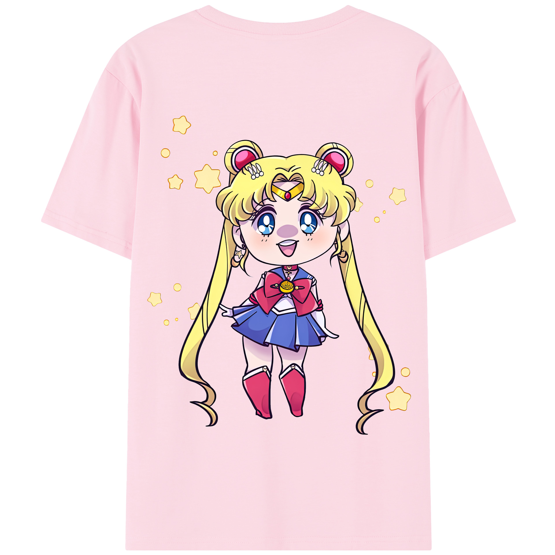 （画像用） 美少女戦士セーラームーン 月野 うさぎ つきの うさぎ Sailor Moon Tsukino Usagi 綿100％半袖Tシャツ（背面プリント）