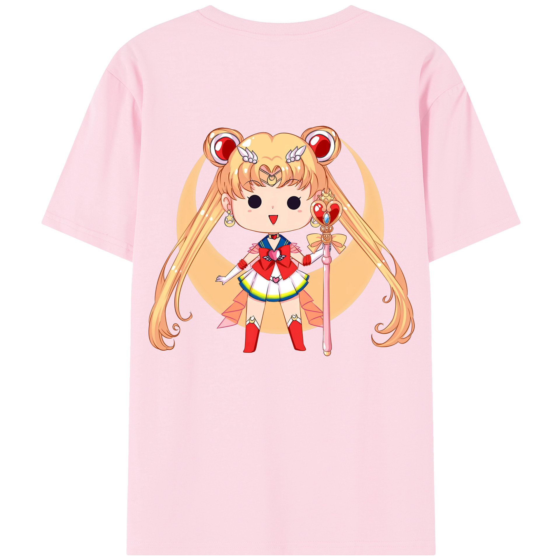 （画像用） 美少女戦士セーラームーン 月野 うさぎ つきの うさぎ Sailor Moon Tsukino Usagi 綿100％半袖Tシャツ（背面プリント）