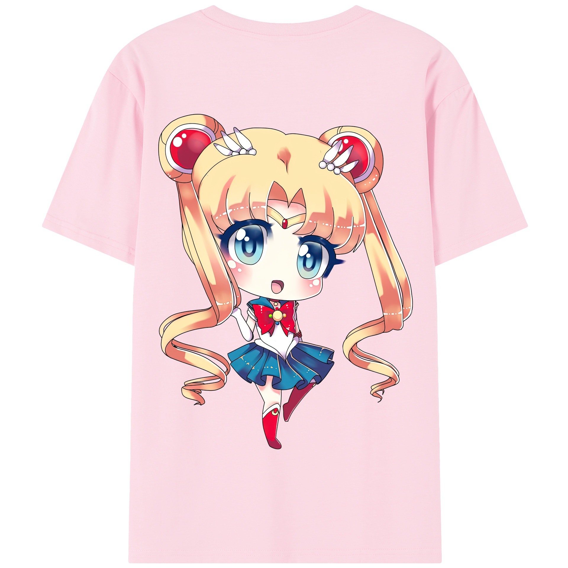 （画像用） 美少女戦士セーラームーン 月野 うさぎ つきの うさぎ Sailor Moon Tsukino Usagi 綿100％半袖Tシャツ（背面プリント）