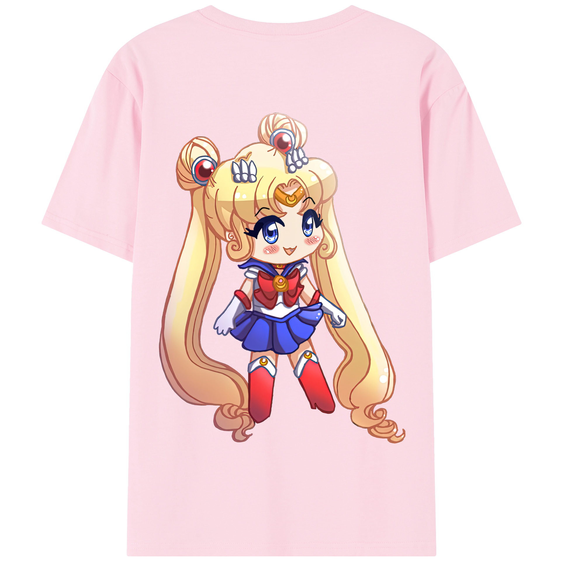（画像用） 美少女戦士セーラームーン 月野 うさぎ つきの うさぎ Sailor Moon Tsukino Usagi 綿100％半袖Tシャツ（背面プリント）