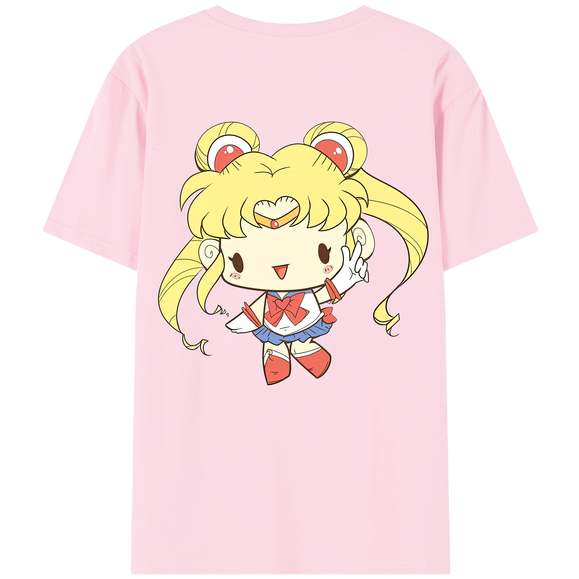 （画像用） 美少女戦士セーラームーン 月野 うさぎ つきの うさぎ Sailor Moon Tsukino Usagi 綿100％半袖Tシャツ（背面プリント）