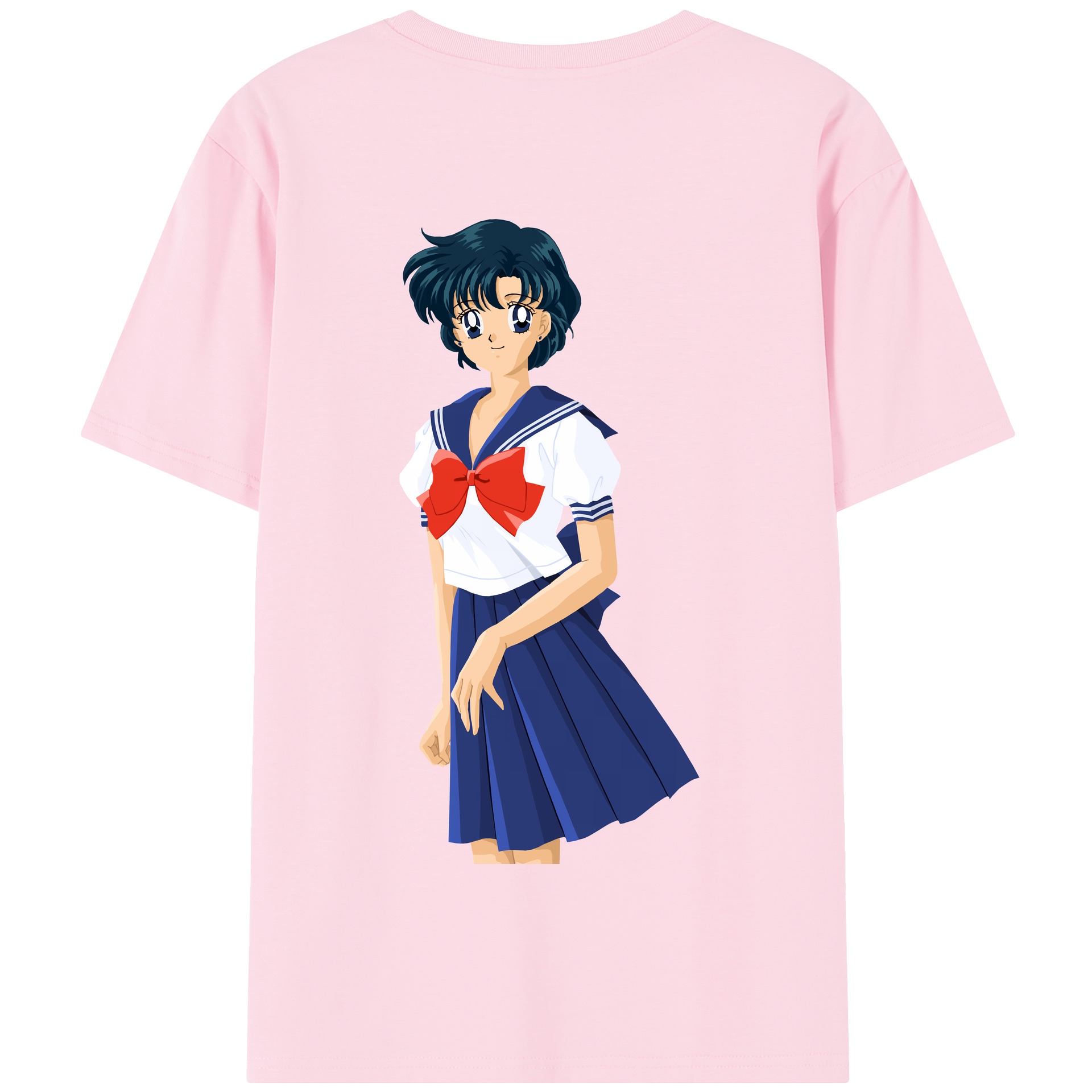 （画像用） 美少女戦士セーラームーン 水野 亜美 みずの あみ Sailor Moon Mizuno Ami 綿100％半袖Tシャツ（背面プリント）