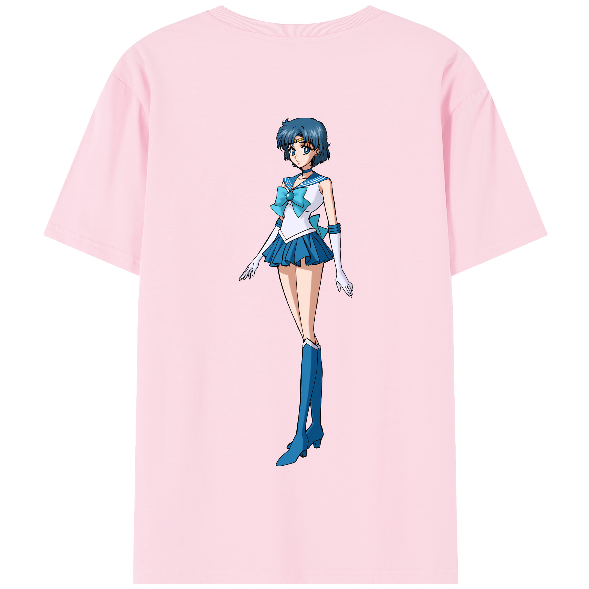 （画像用） 美少女戦士セーラームーン 水野 亜美 みずの あみ Sailor Moon Mizuno Ami 綿100％半袖Tシャツ（背面プリント）