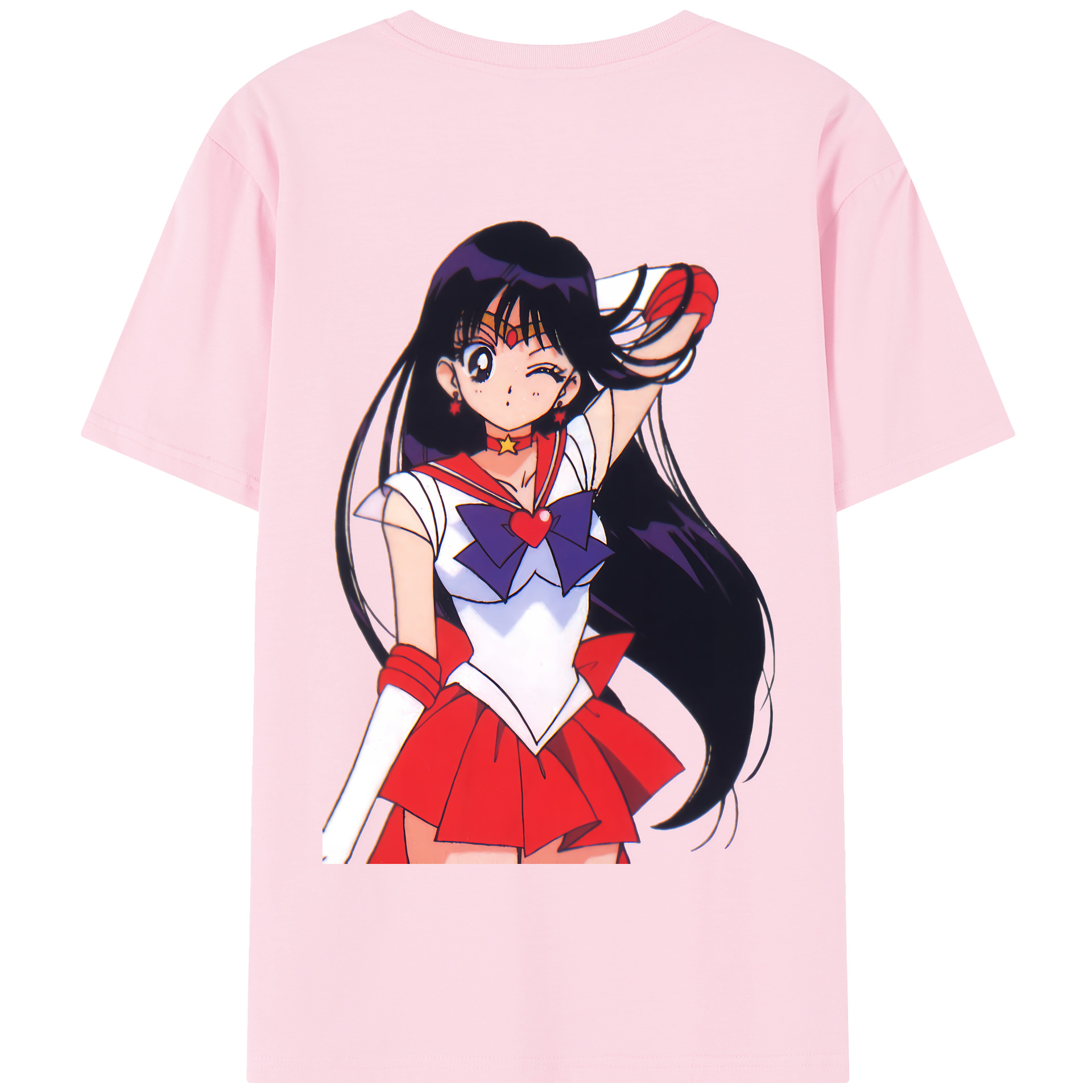 （画像用） 美少女戦士セーラームーン 火野レイ ひの レイ Sailor Moon Hino Rei （セーラーマーズ,Sailor Mars） 綿100％半袖Tシャツ（背面プリント）