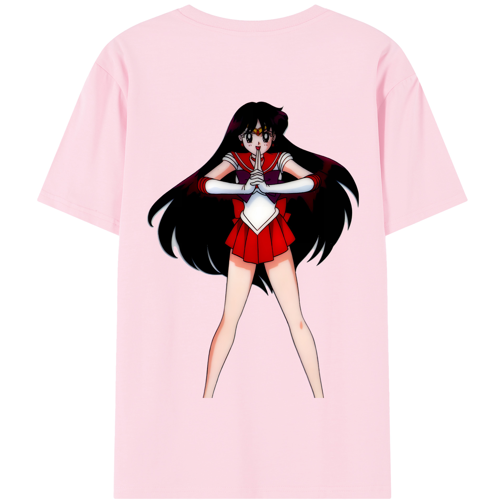 （画像用） 美少女戦士セーラームーン 火野レイ ひの レイ Sailor Moon Hino Rei （セーラーマーズ,Sailor Mars） 綿100％半袖Tシャツ（背面プリント）