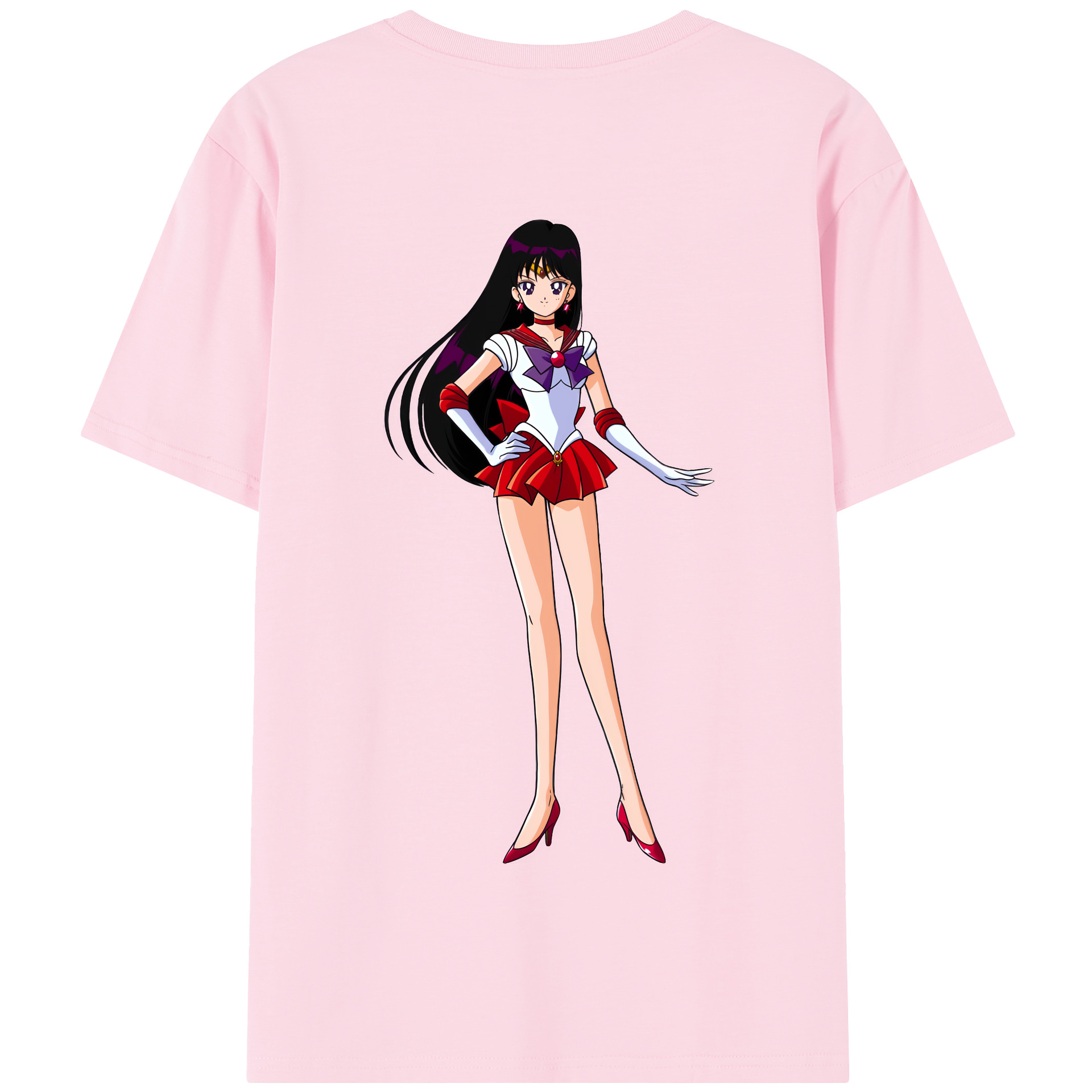 （画像用） 美少女戦士セーラームーン 火野レイ ひの レイ Sailor Moon Hino Rei （セーラーマーズ,Sailor Mars） 綿100％半袖Tシャツ（背面プリント）