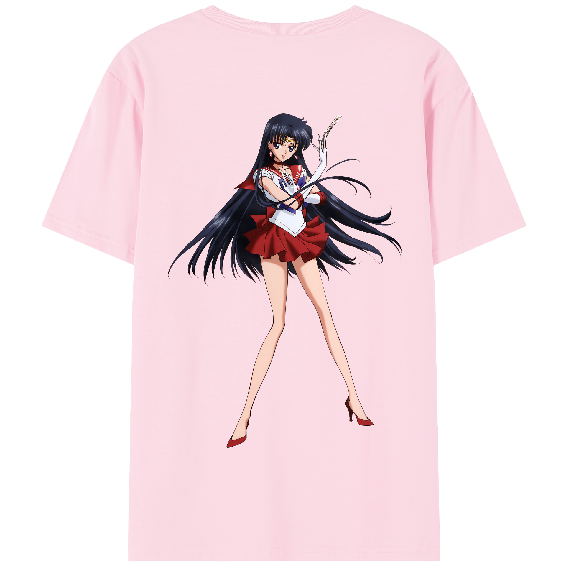 （画像用） 美少女戦士セーラームーン 火野レイ ひの レイ Sailor Moon Hino Rei （セーラーマーズ,Sailor Mars） 綿100％半袖Tシャツ（背面プリント）