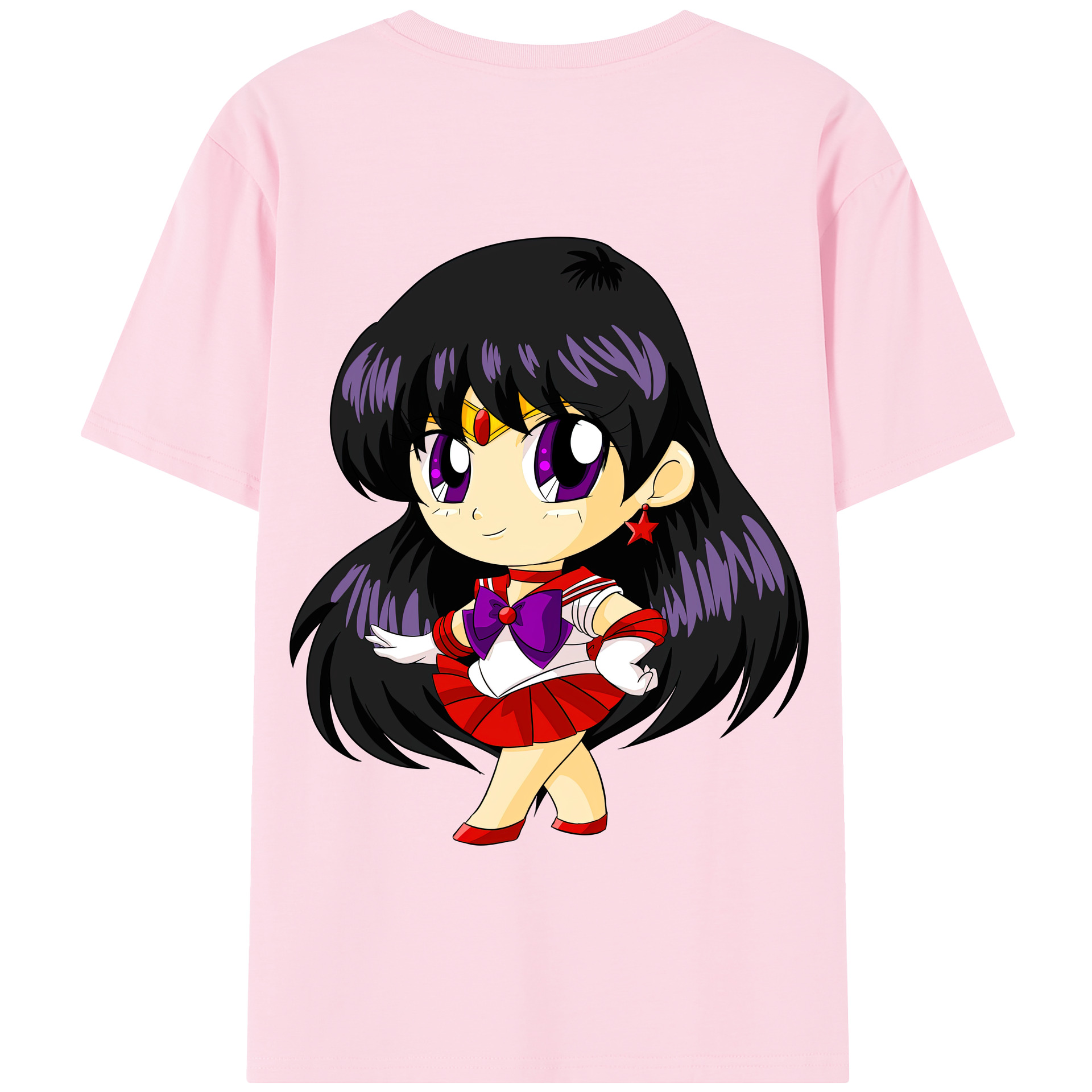 （画像用） 美少女戦士セーラームーン 火野レイ ひの レイ Sailor Moon Hino Rei （セーラーマーズ,Sailor Mars） 綿100％半袖Tシャツ（背面プリント）