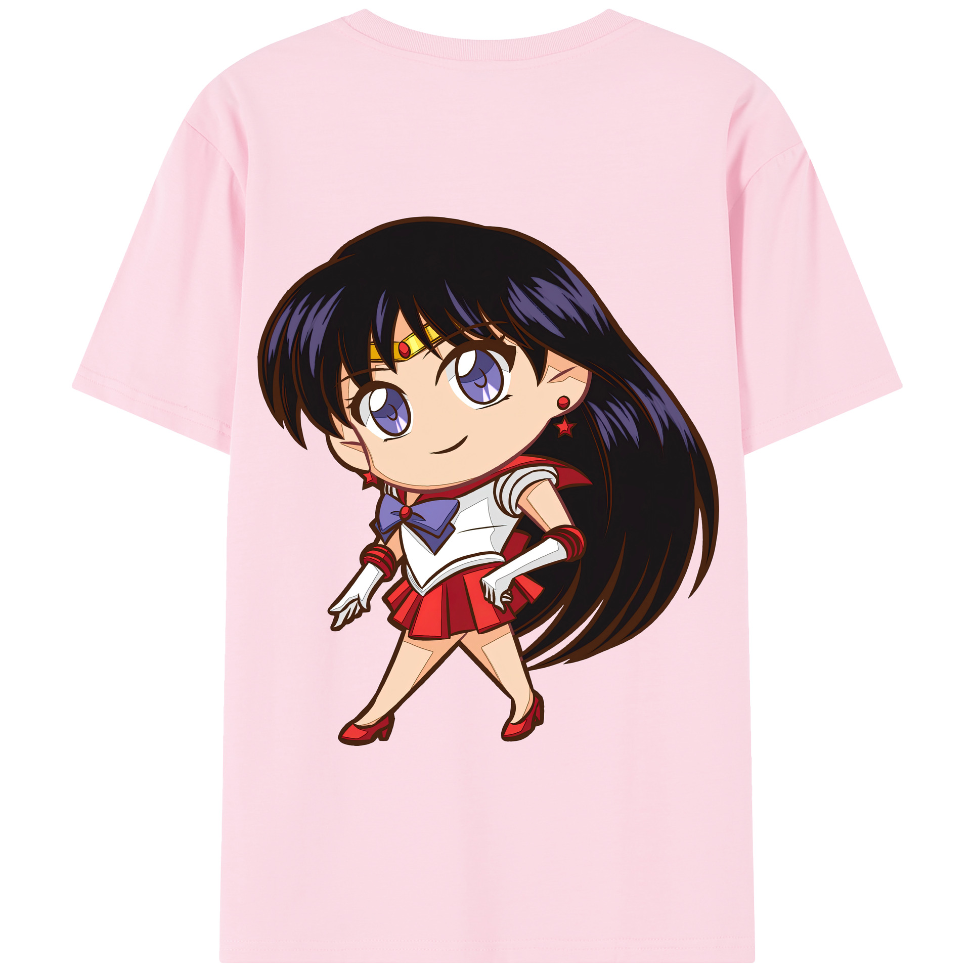 （画像用） 美少女戦士セーラームーン 火野レイ ひの レイ Sailor Moon Hino Rei （セーラーマーズ,Sailor Mars） 綿100％半袖Tシャツ（背面プリント）