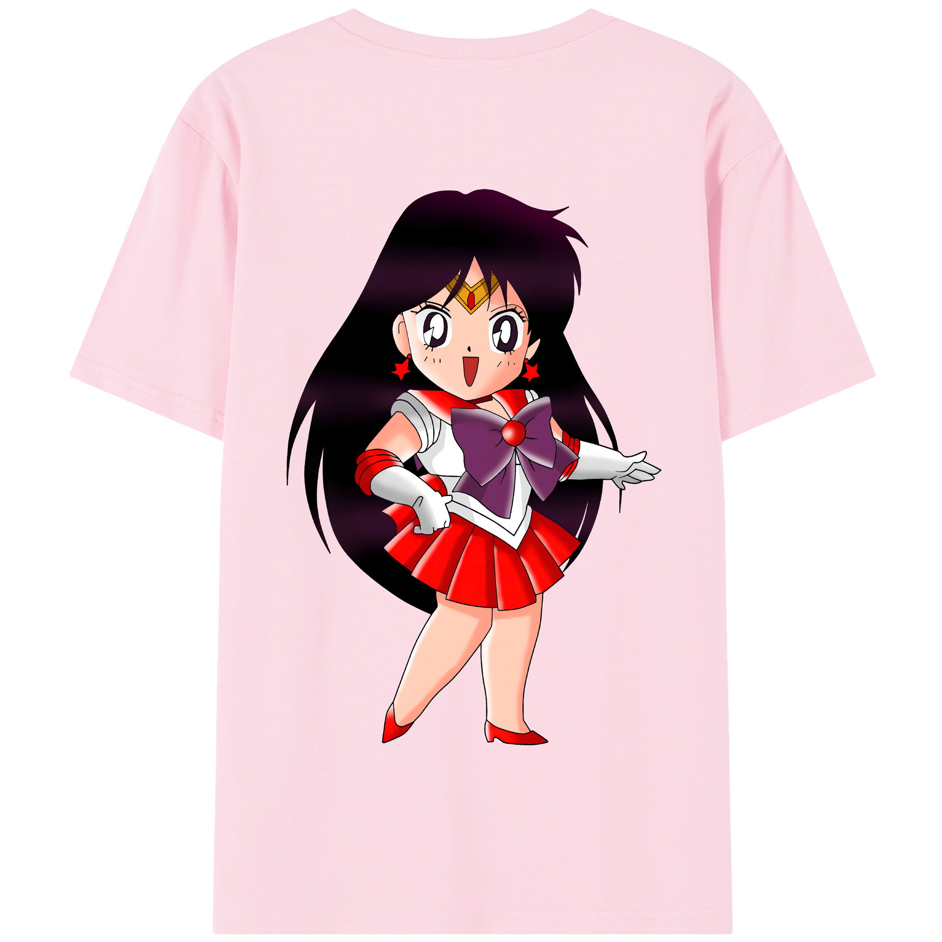 （画像用） 美少女戦士セーラームーン 火野レイ ひの レイ Sailor Moon Hino Rei （セーラーマーズ,Sailor Mars） 綿100％半袖Tシャツ（背面プリント）