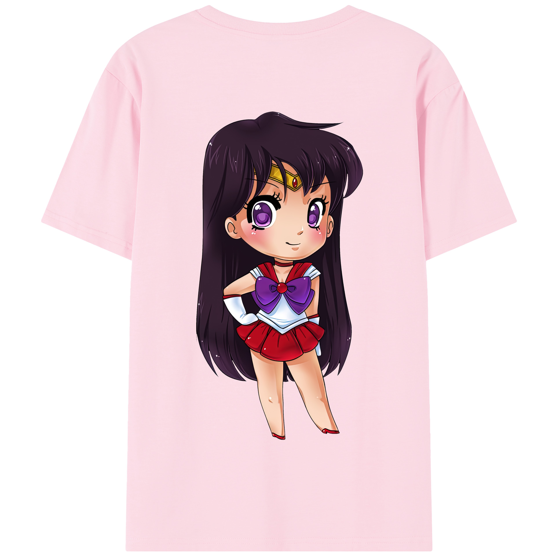 （画像用） 美少女戦士セーラームーン 火野レイ ひの レイ Sailor Moon Hino Rei （セーラーマーズ,Sailor Mars） 綿100％半袖Tシャツ（背面プリント）