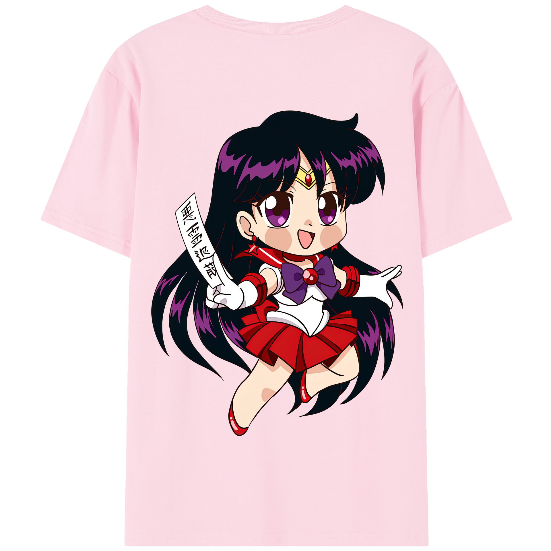 （画像用） 美少女戦士セーラームーン 火野レイ ひの レイ Sailor Moon Hino Rei （セーラーマーズ,Sailor Mars） 綿100％半袖Tシャツ（背面プリント）