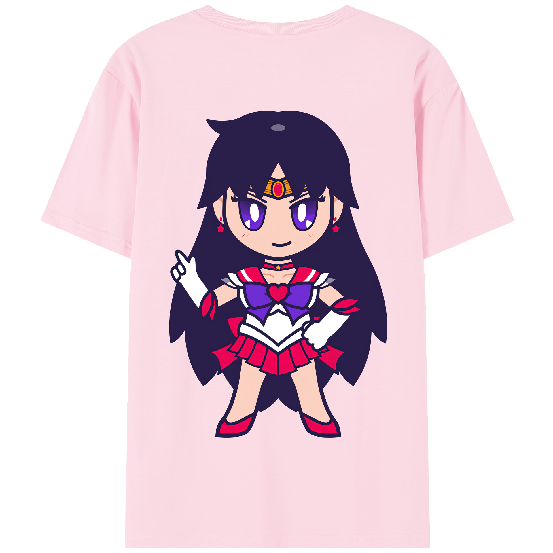 （画像用） 美少女戦士セーラームーン 火野レイ ひの レイ Sailor Moon Hino Rei （セーラーマーズ,Sailor Mars） 綿100％半袖Tシャツ（背面プリント）