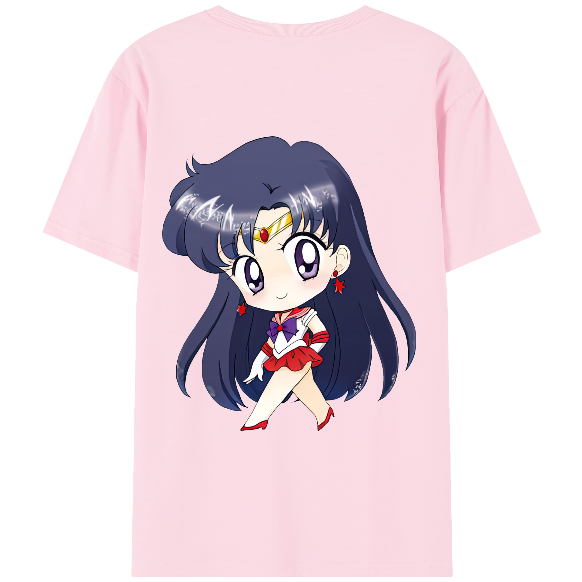 （画像用） 美少女戦士セーラームーン 火野レイ ひの レイ Sailor Moon Hino Rei （セーラーマーズ,Sailor Mars） 綿100％半袖Tシャツ（背面プリント）