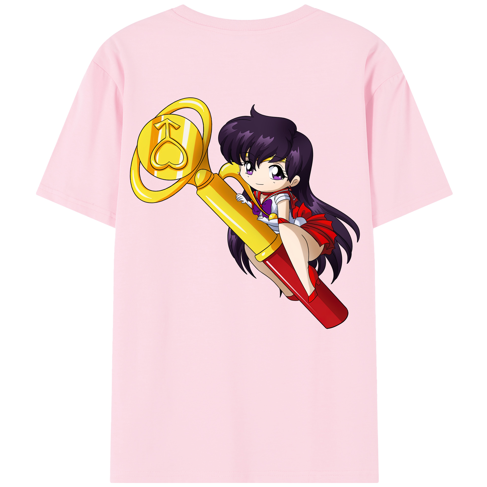（画像用） 美少女戦士セーラームーン 火野レイ ひの レイ Sailor Moon Hino Rei （セーラーマーズ,Sailor Mars） 綿100％半袖Tシャツ（背面プリント）