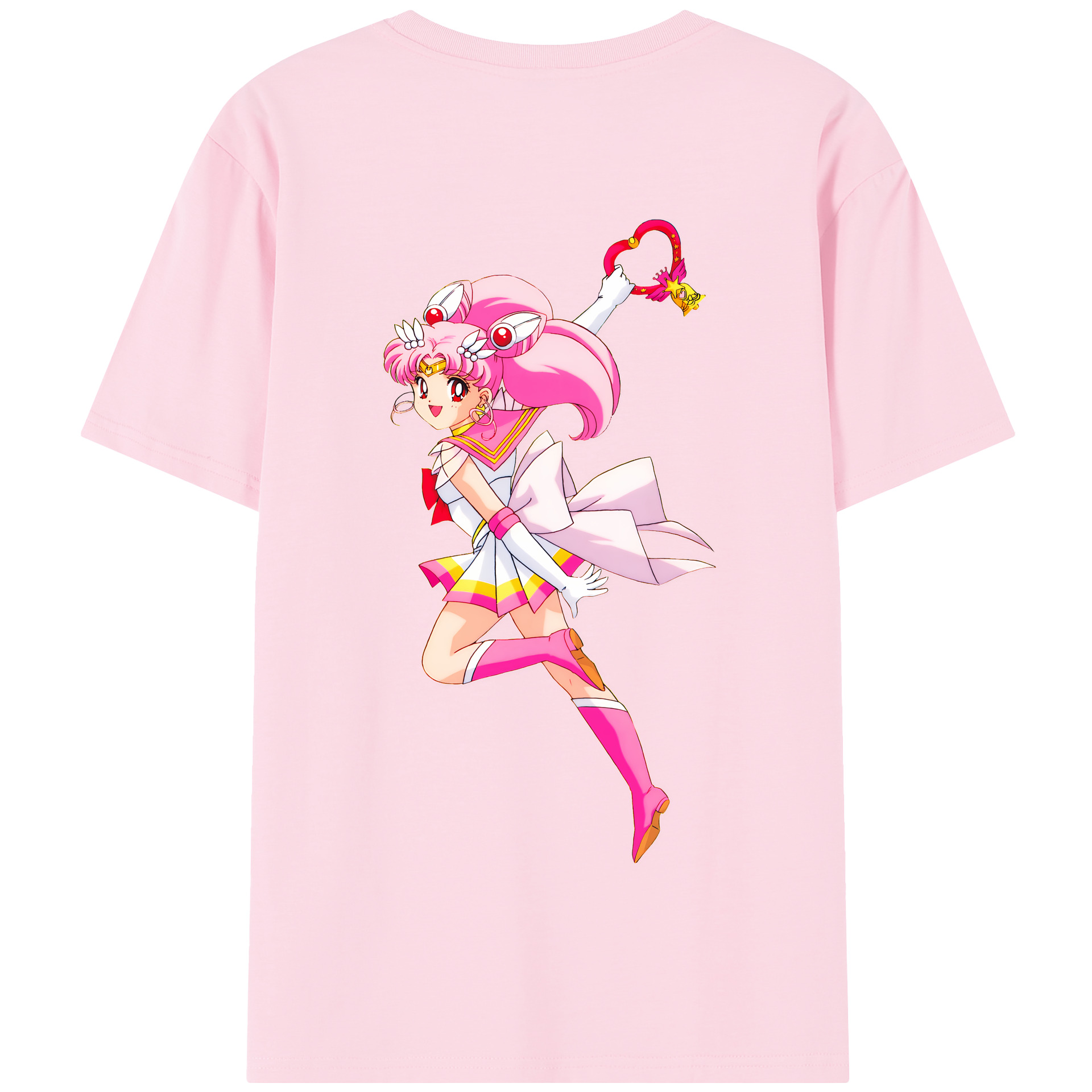 （画像用） 美少女戦士セーラームーン ちびうさ Sailor Moon Chibiusa Tsukino Usagi Small Lady Serenity 綿100％半袖Tシャツ（背面プリント）