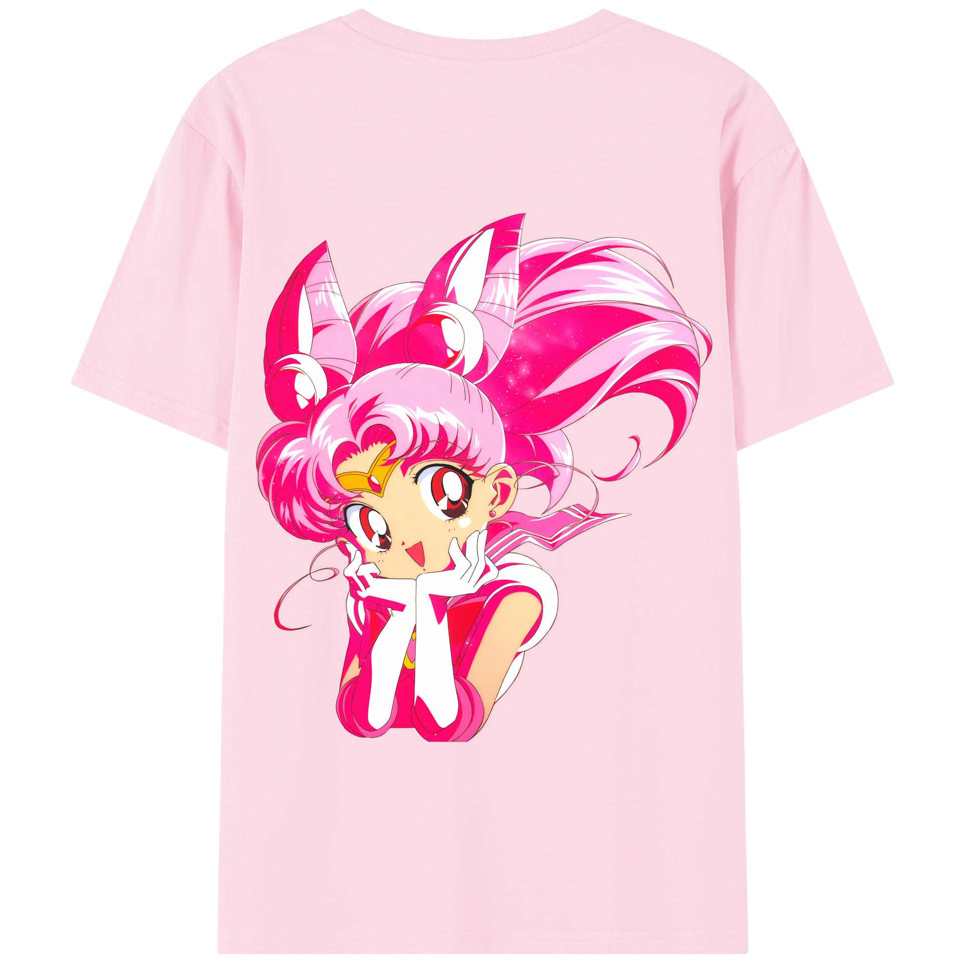 （画像用） 美少女戦士セーラームーン ちびうさ Sailor Moon Chibiusa Tsukino Usagi Small Lady Serenity 綿100％半袖Tシャツ（背面プリント）