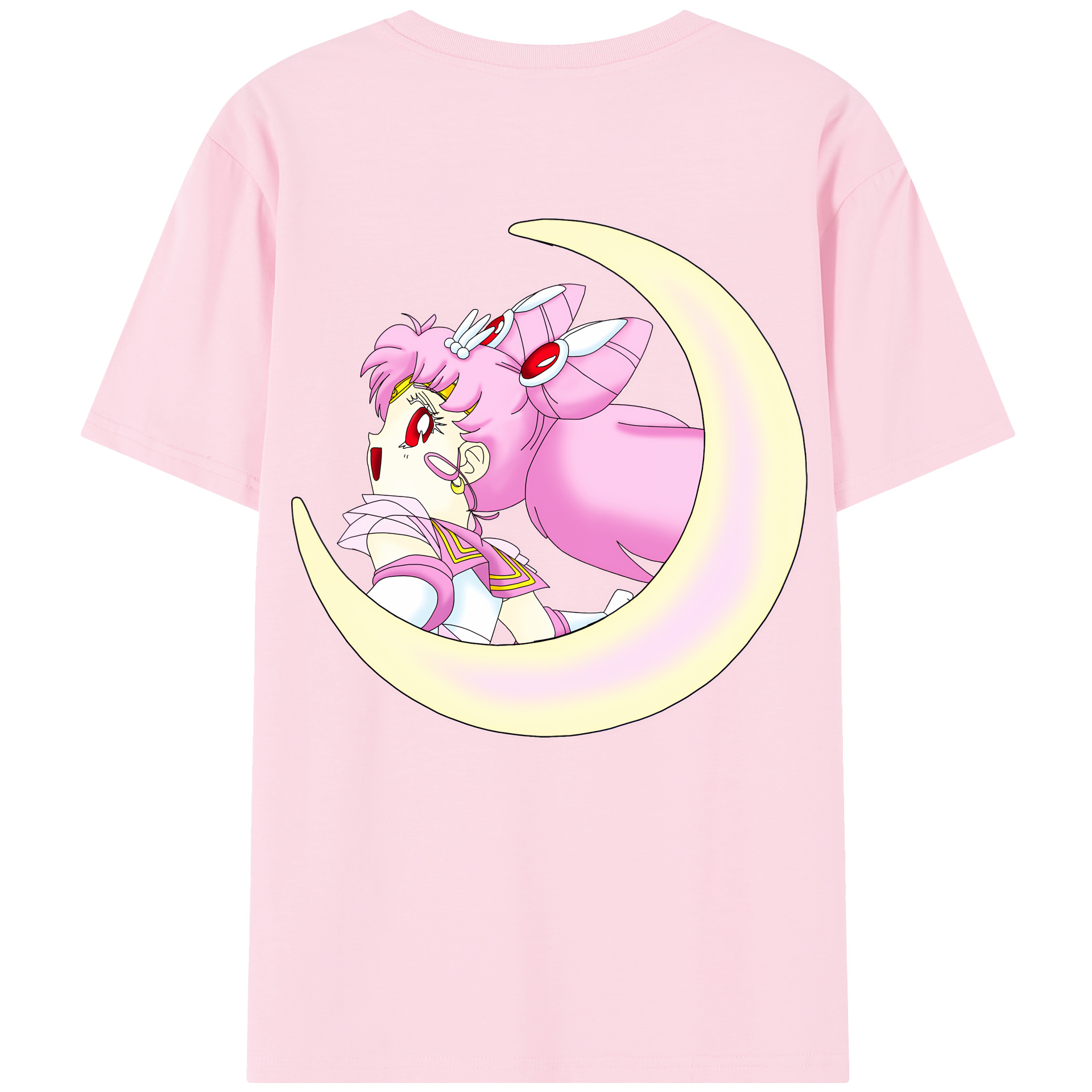 （画像用） 美少女戦士セーラームーン ちびうさ Sailor Moon Chibiusa Tsukino Usagi Small Lady Serenity 綿100％半袖Tシャツ（背面プリント）