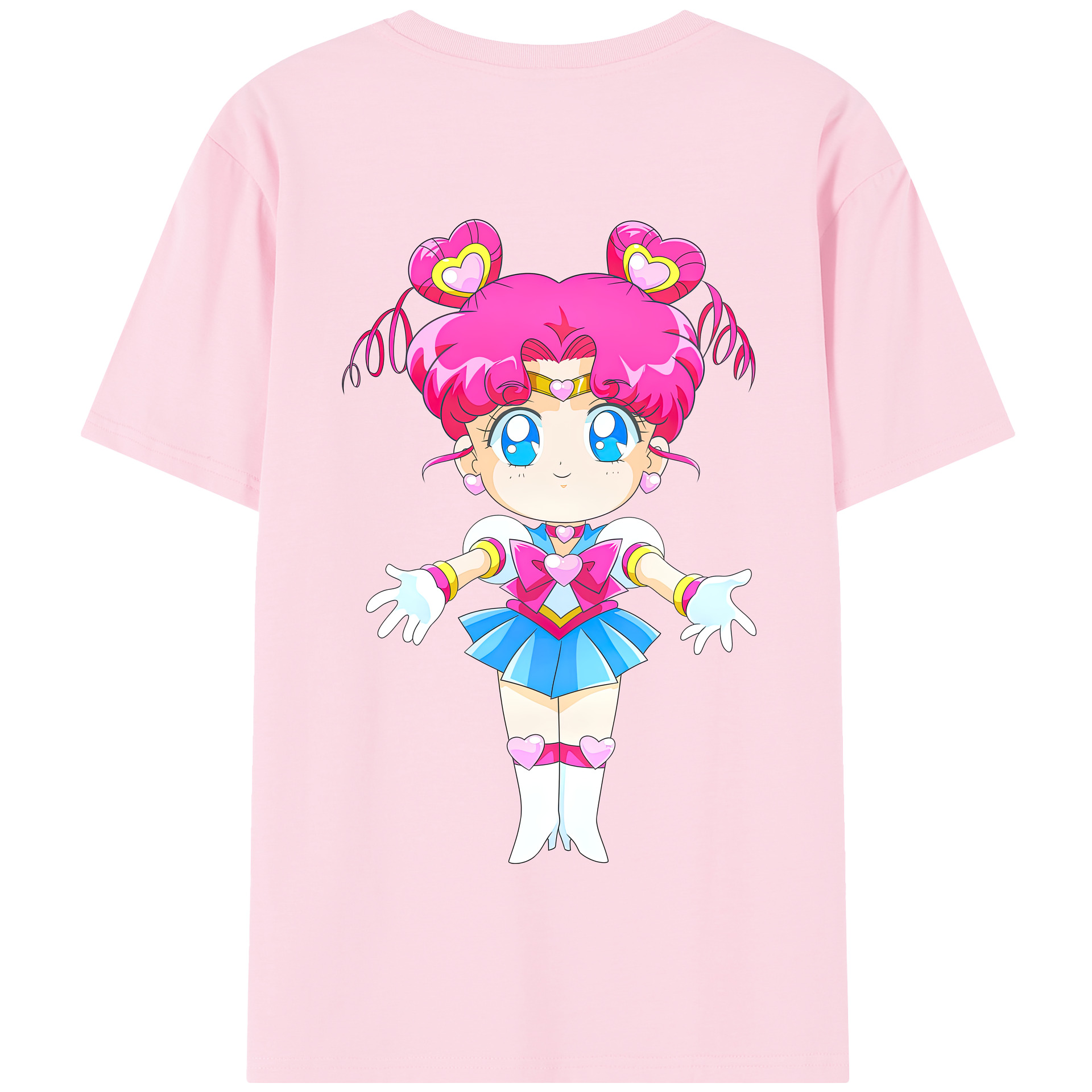 （画像用） 美少女戦士セーラームーン ちびうさ Sailor Moon Chibiusa Tsukino Usagi Small Lady Serenity 綿100％半袖Tシャツ（背面プリント）