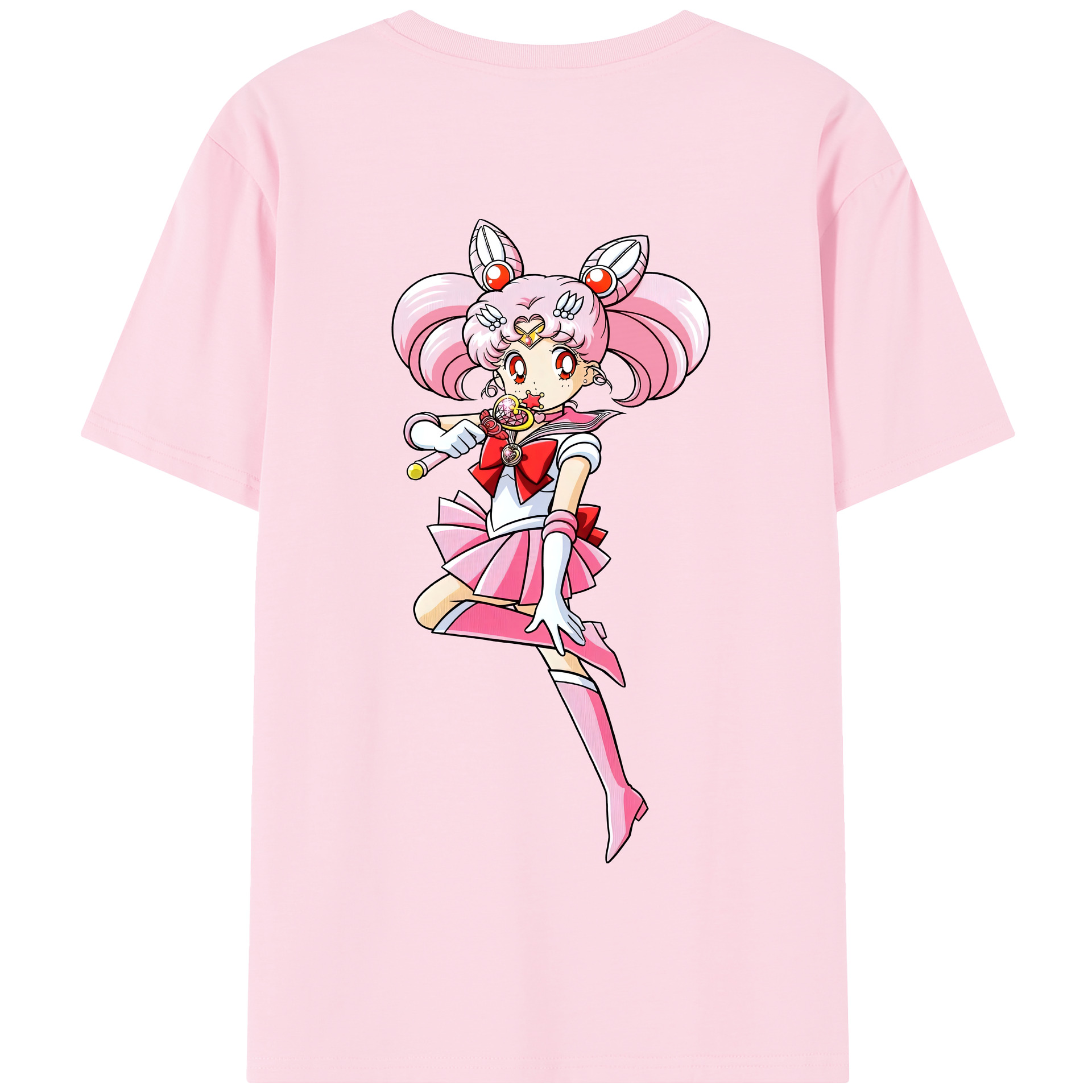 （画像用） 美少女戦士セーラームーン ちびうさ Sailor Moon Chibiusa Tsukino Usagi Small Lady Serenity 綿100％半袖Tシャツ（背面プリント）