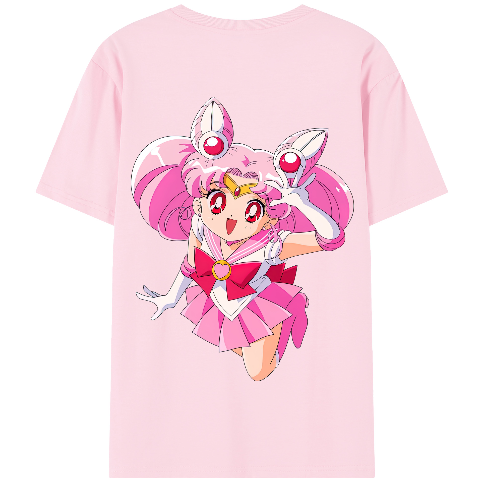 （画像用） 美少女戦士セーラームーン ちびうさ Sailor Moon Chibiusa Tsukino Usagi Small Lady Serenity 綿100％半袖Tシャツ（背面プリント）