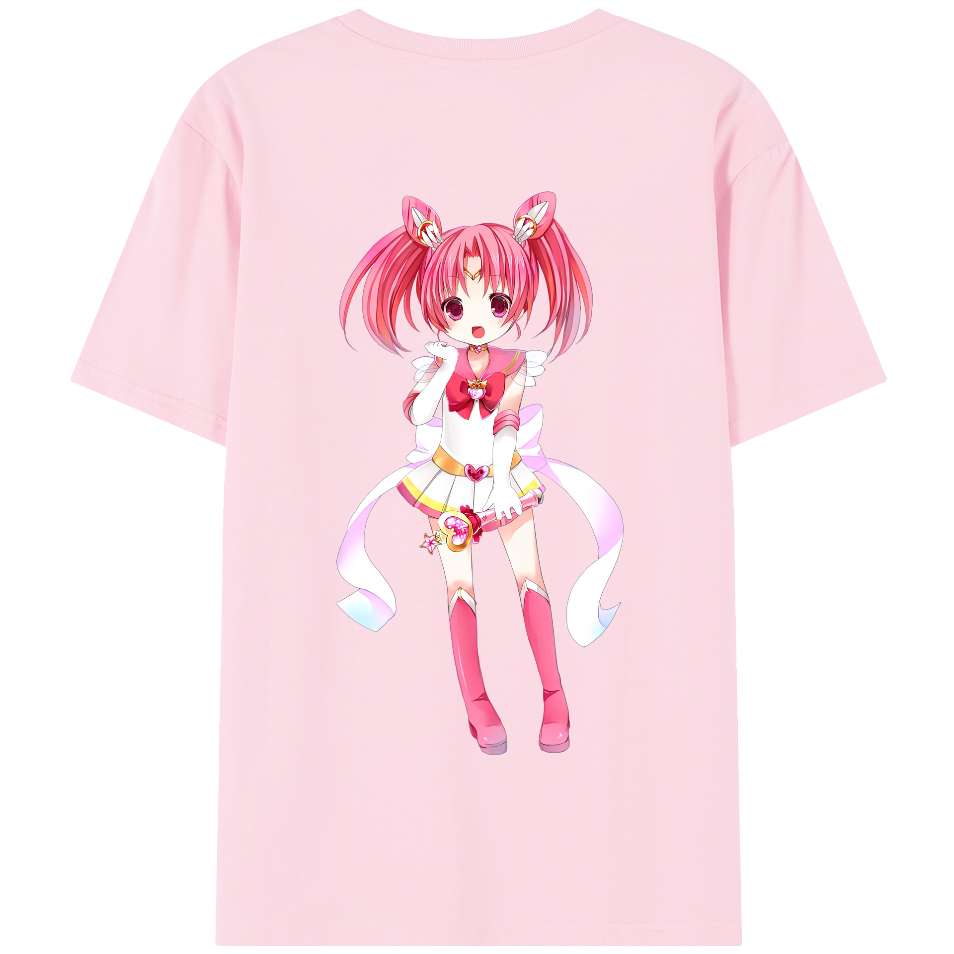 （画像用） 美少女戦士セーラームーン ちびうさ Sailor Moon Chibiusa Tsukino Usagi Small Lady Serenity 綿100％半袖Tシャツ（背面プリント）
