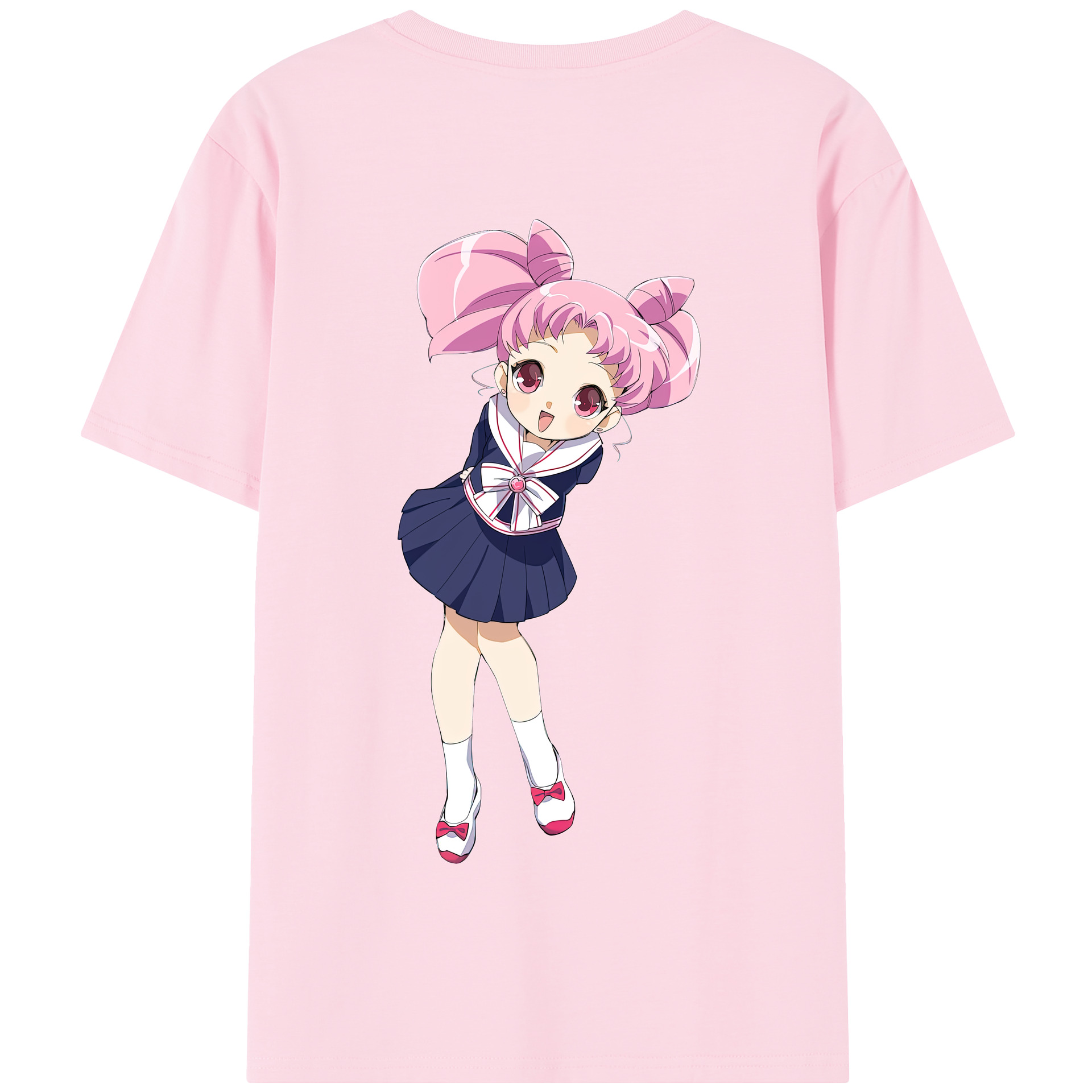 （画像用） 美少女戦士セーラームーン ちびうさ Sailor Moon Chibiusa Tsukino Usagi Small Lady Serenity 綿100％半袖Tシャツ（背面プリント）