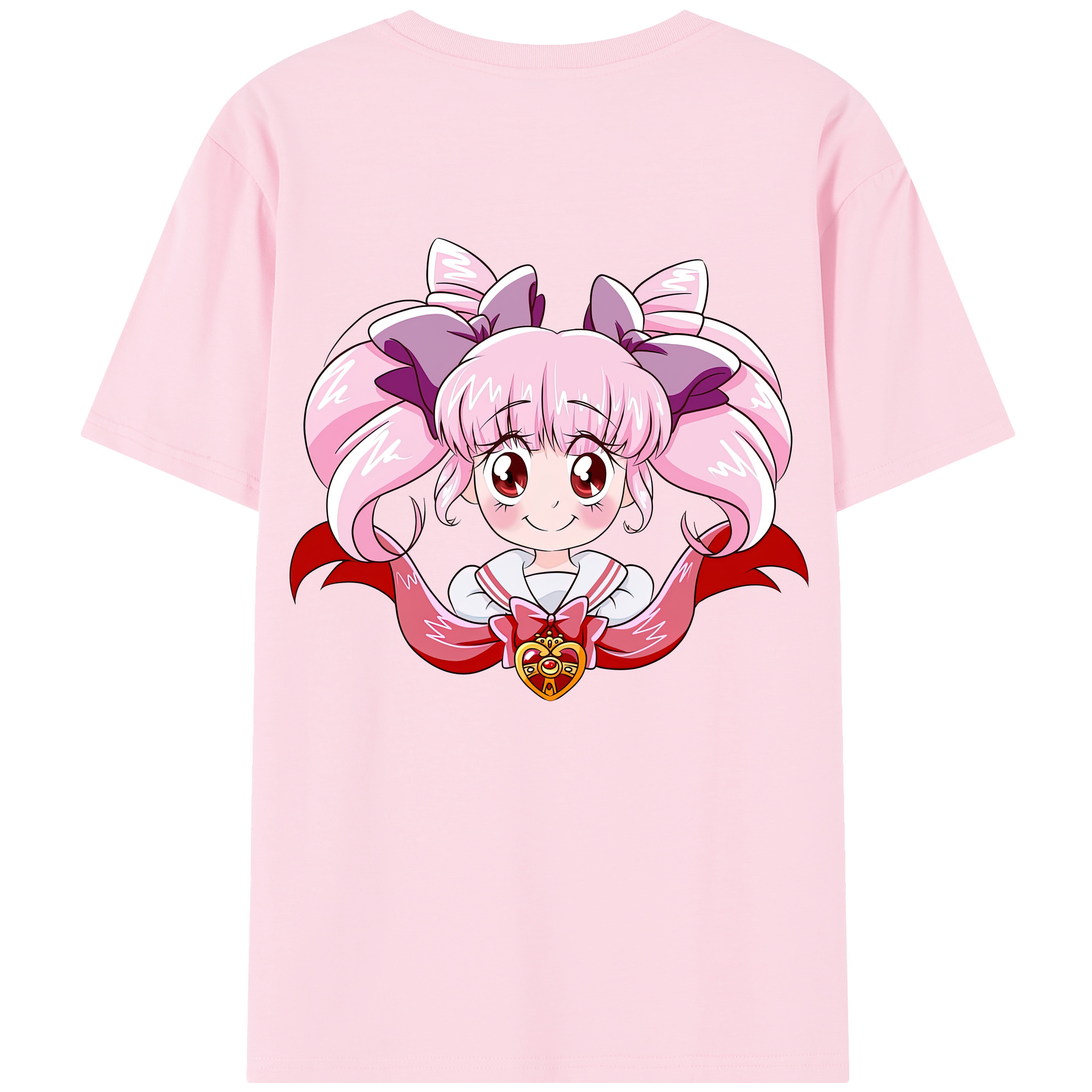 （画像用） 美少女戦士セーラームーン ちびうさ Sailor Moon Chibiusa Tsukino Usagi Small Lady Serenity 綿100％半袖Tシャツ（背面プリント）