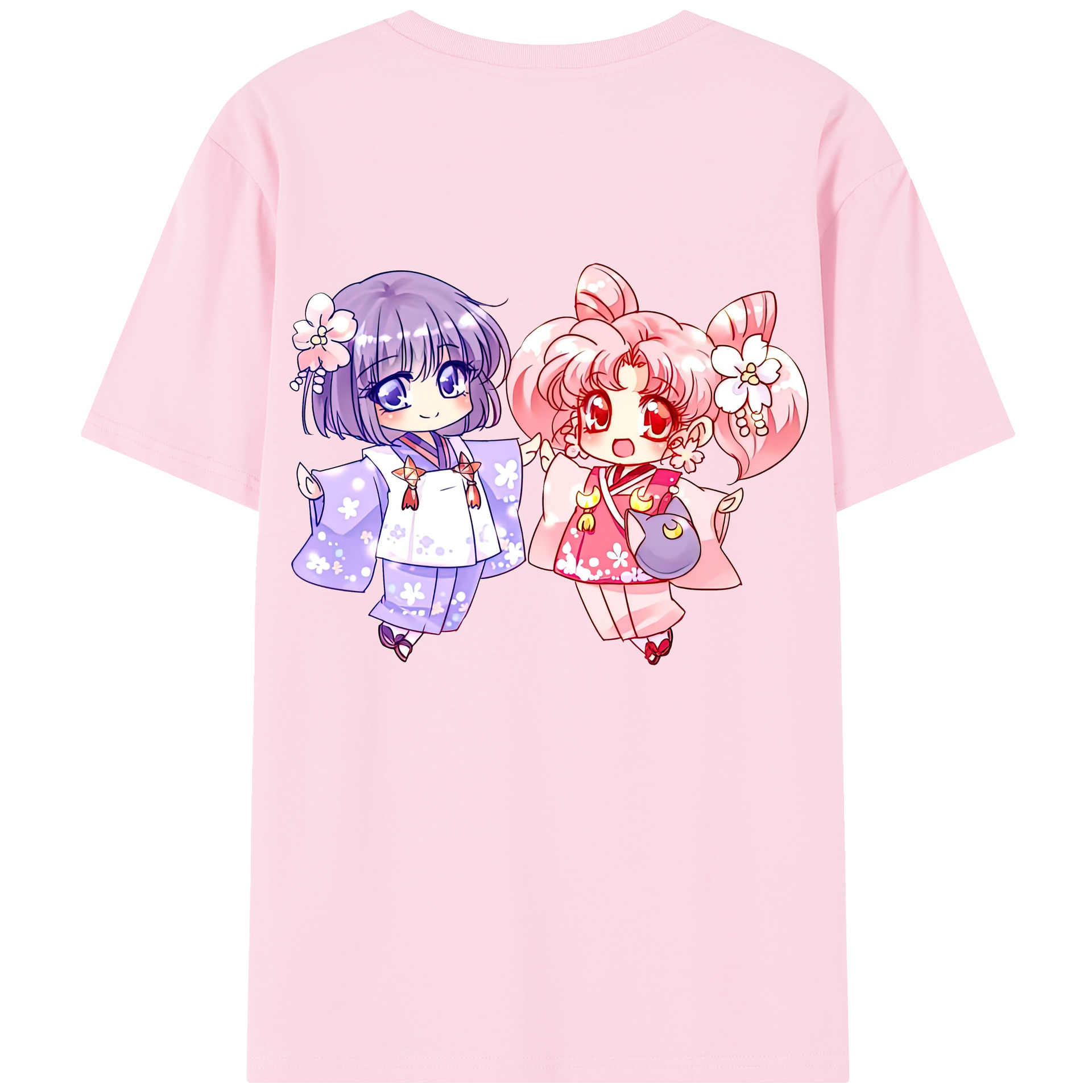 （画像用） 美少女戦士セーラームーン ちびうさ Sailor Moon Chibiusa Tsukino Usagi Small Lady Serenity 綿100％半袖Tシャツ（背面プリント）