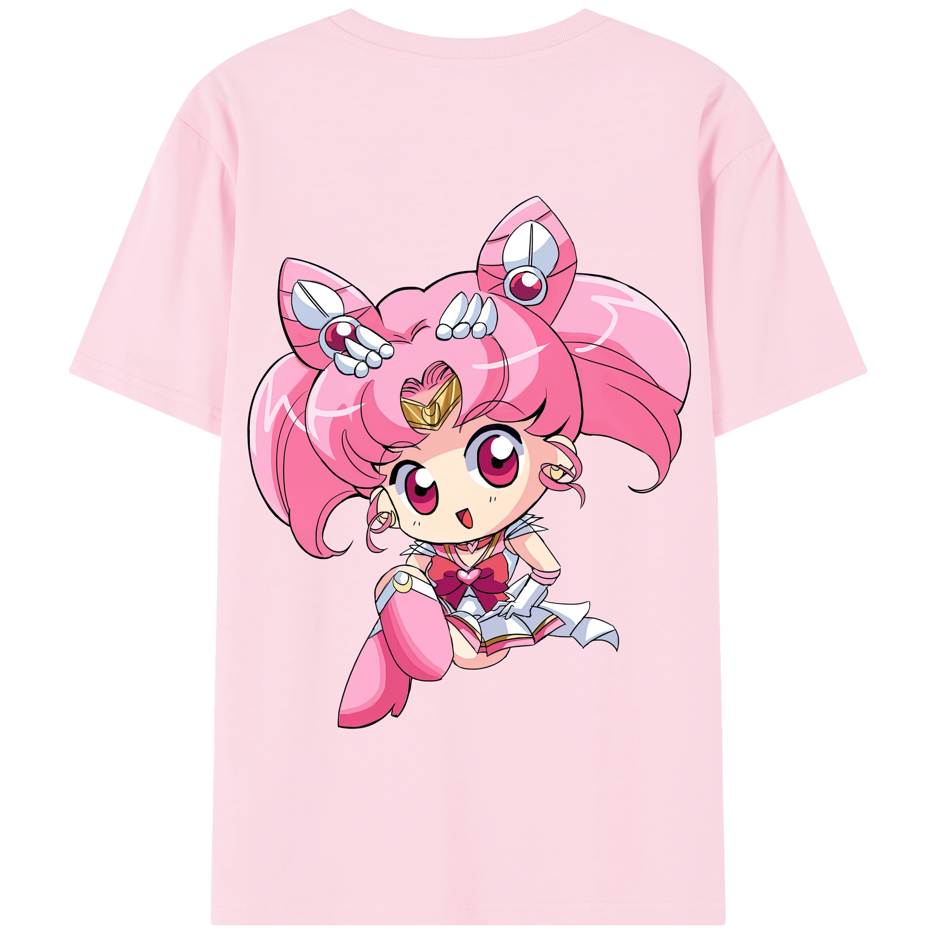 （画像用） 美少女戦士セーラームーン ちびうさ Sailor Moon Chibiusa Tsukino Usagi Small Lady Serenity 綿100％半袖Tシャツ（背面プリント）