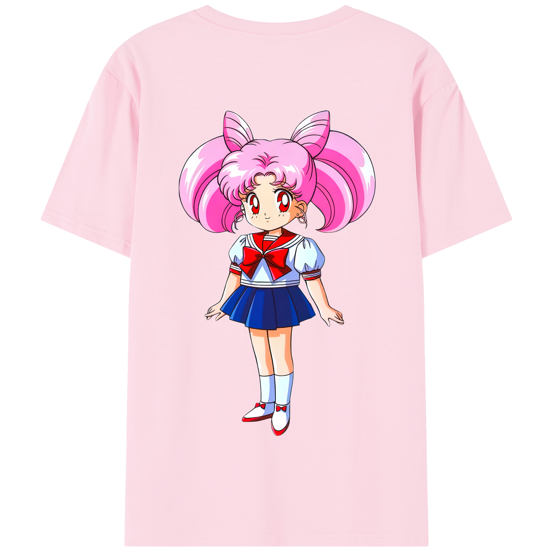 （画像用） 美少女戦士セーラームーン ちびうさ Sailor Moon Chibiusa Tsukino Usagi Small Lady Serenity 綿100％半袖Tシャツ（背面プリント）
