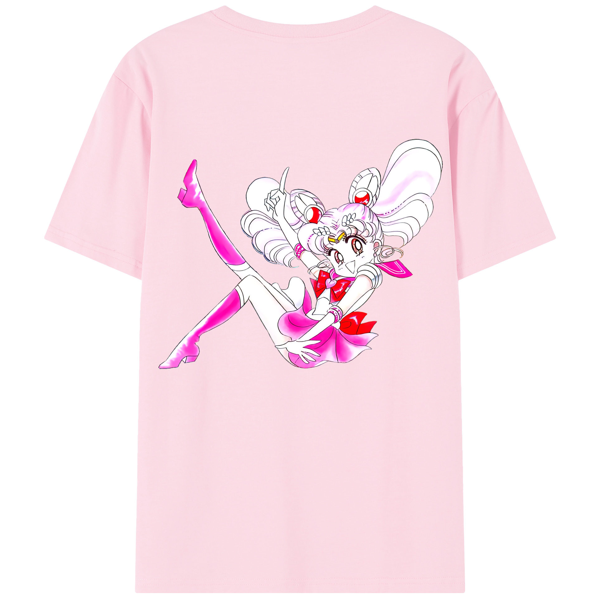 （画像用） 美少女戦士セーラームーン ちびうさ Sailor Moon Chibiusa Tsukino Usagi Small Lady Serenity 綿100％半袖Tシャツ（背面プリント）